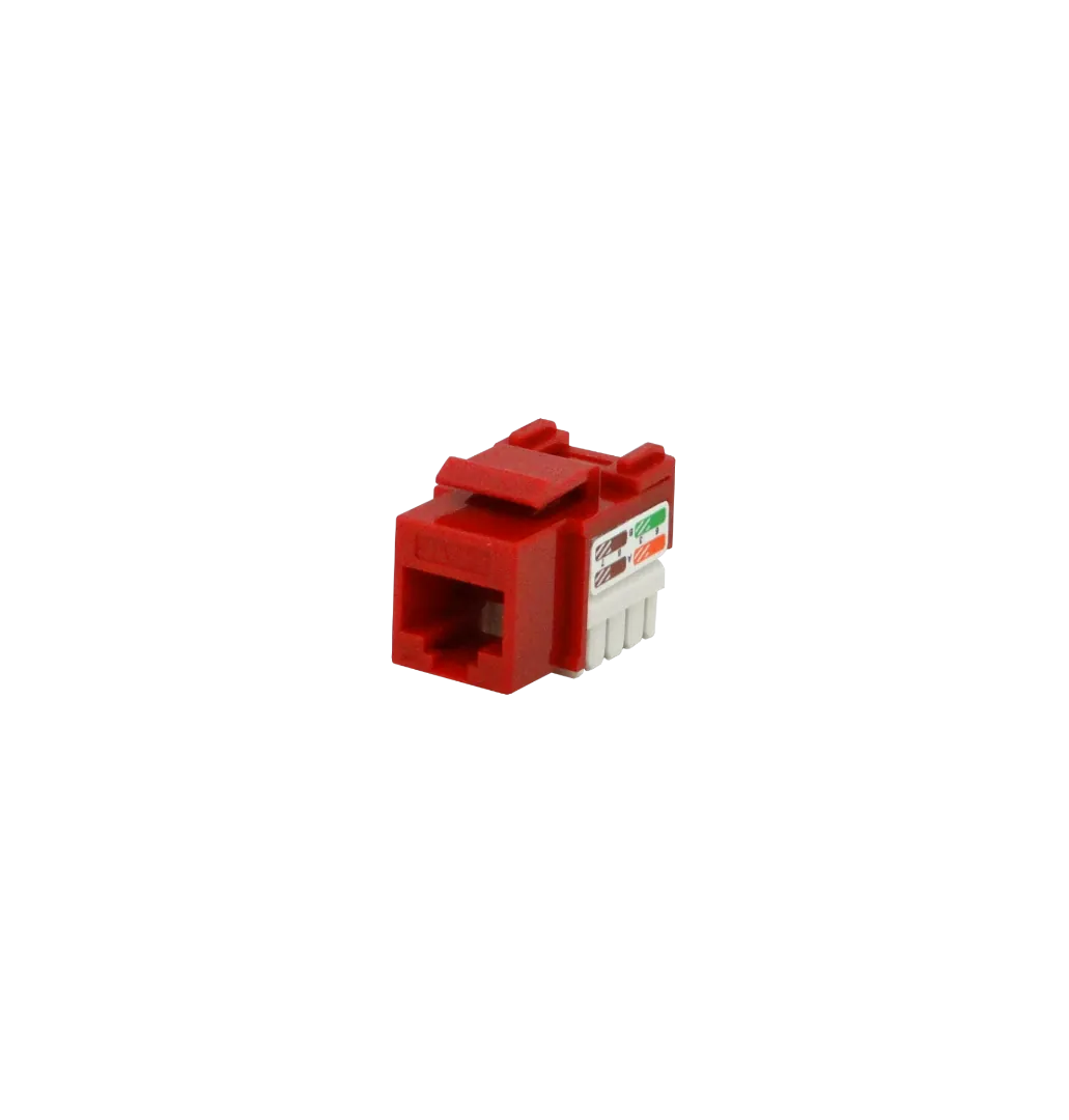 LINKMADE Rojo Cat5E U/UTP Punchable Keystone Conector Hembra RJ45 2