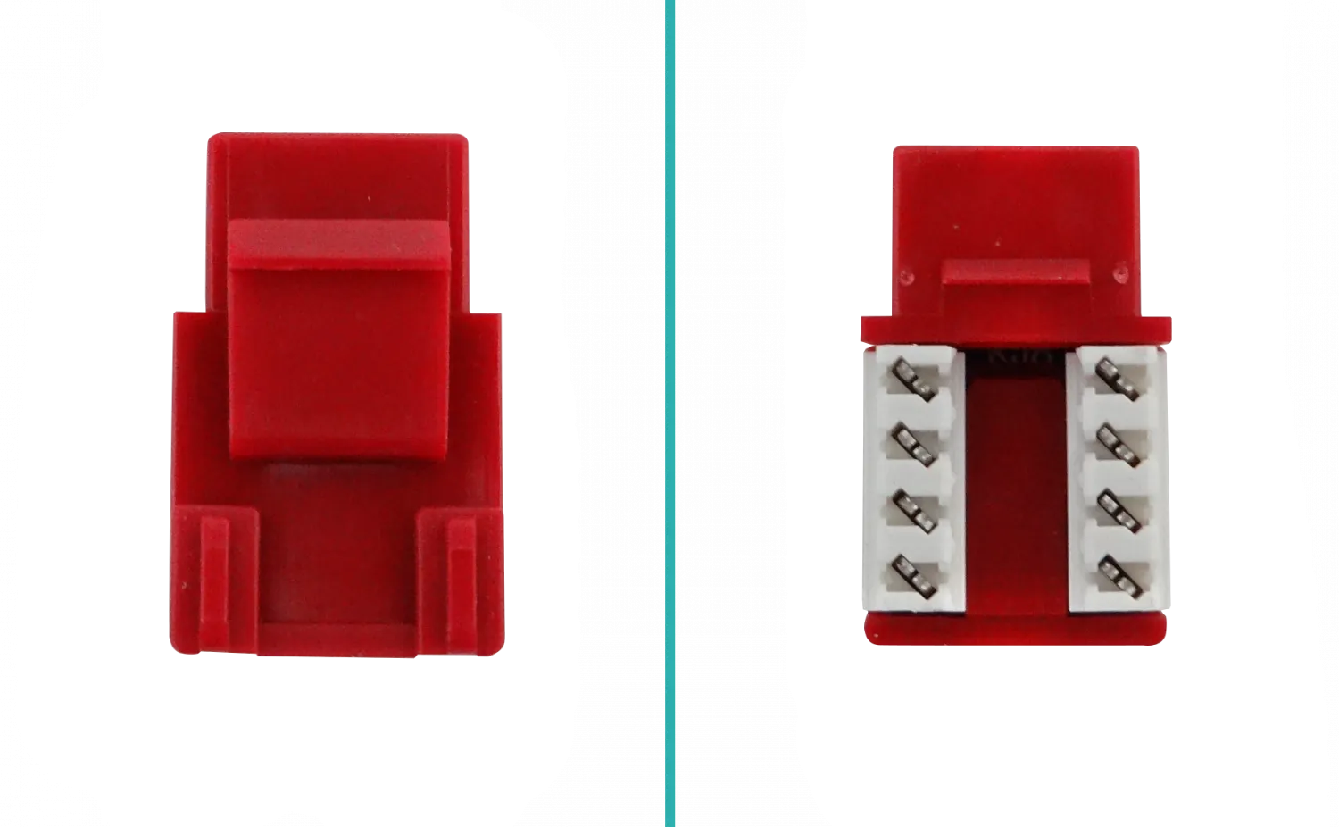 LINKMADE Rojo Cat5E U/UTP Punchable Keystone Conector Hembra RJ45 4