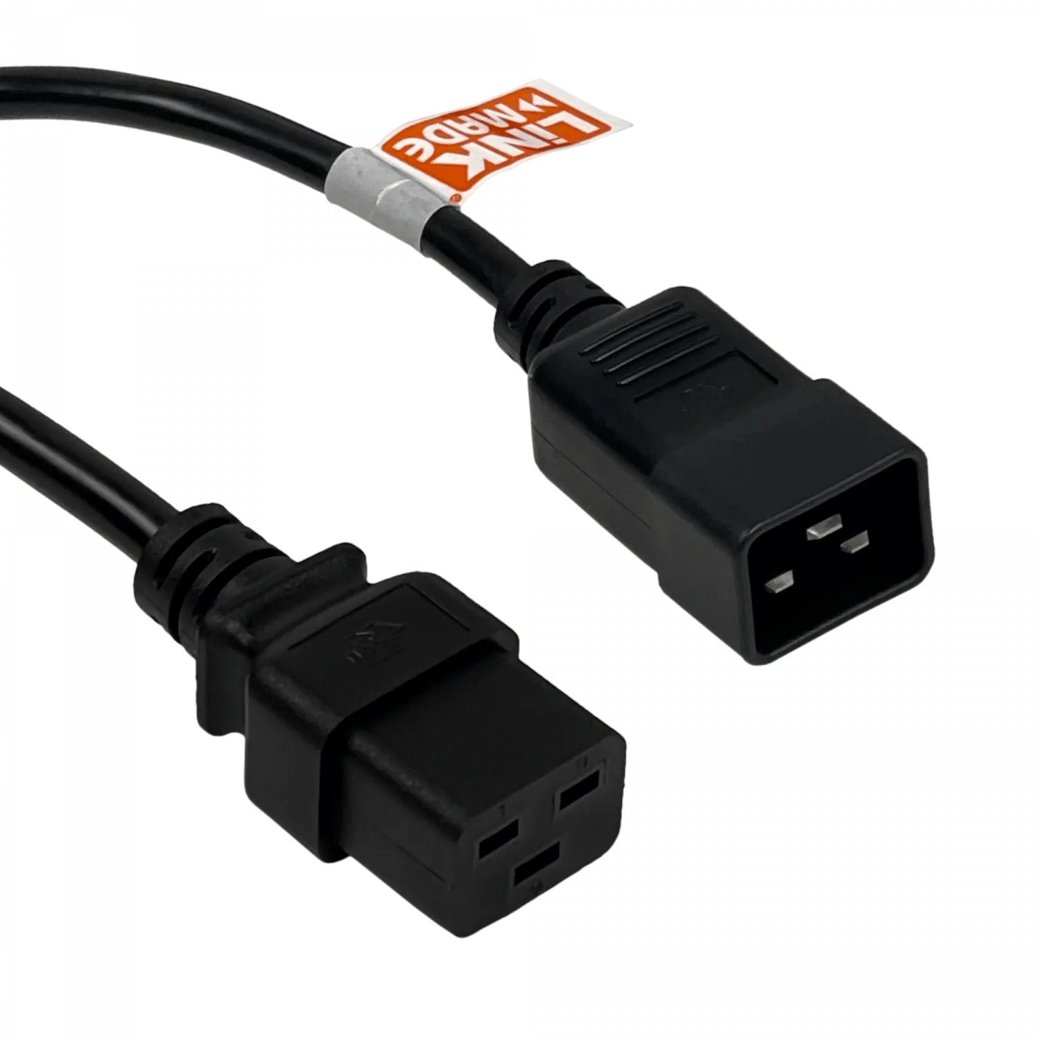 Cable de Poder 140cm LINKMADE C19 Hembra a C20 Macho Negro 16A 3x1.5mm2 3