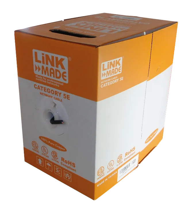 Cable F/UTP Exterior LINKMADE CBXL-SN1 100m Cat5e Cobre Sólido AWG24 Negro PE 3