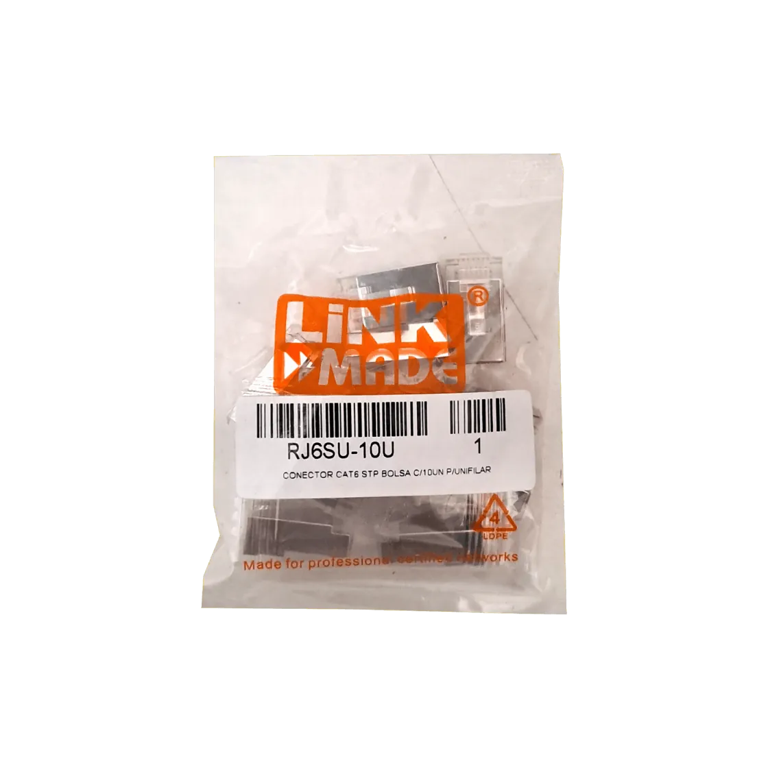 LINKMADE 10-unids p/Unifilar Cat6 FTP STP Conector RJ45 Metalico 2
