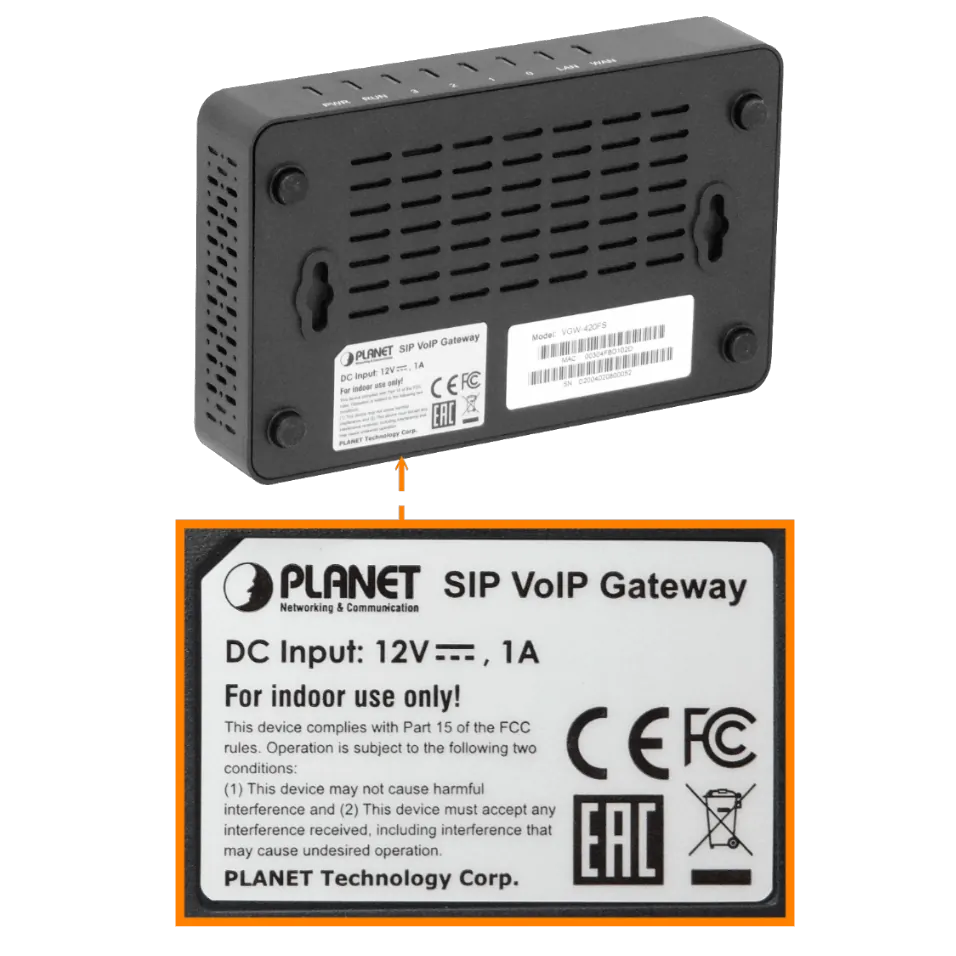 PLANET Router VoIP 4-FXS-RJ11-H 1-100 1-WAN genera 4linea telef analog 4
