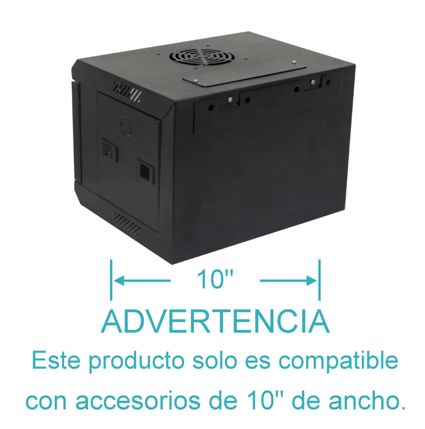 Gabinete Rack LINKMADE RK1004-3L 4U 10 Pulgadas Fondo 30cm Negro Vidrio 3