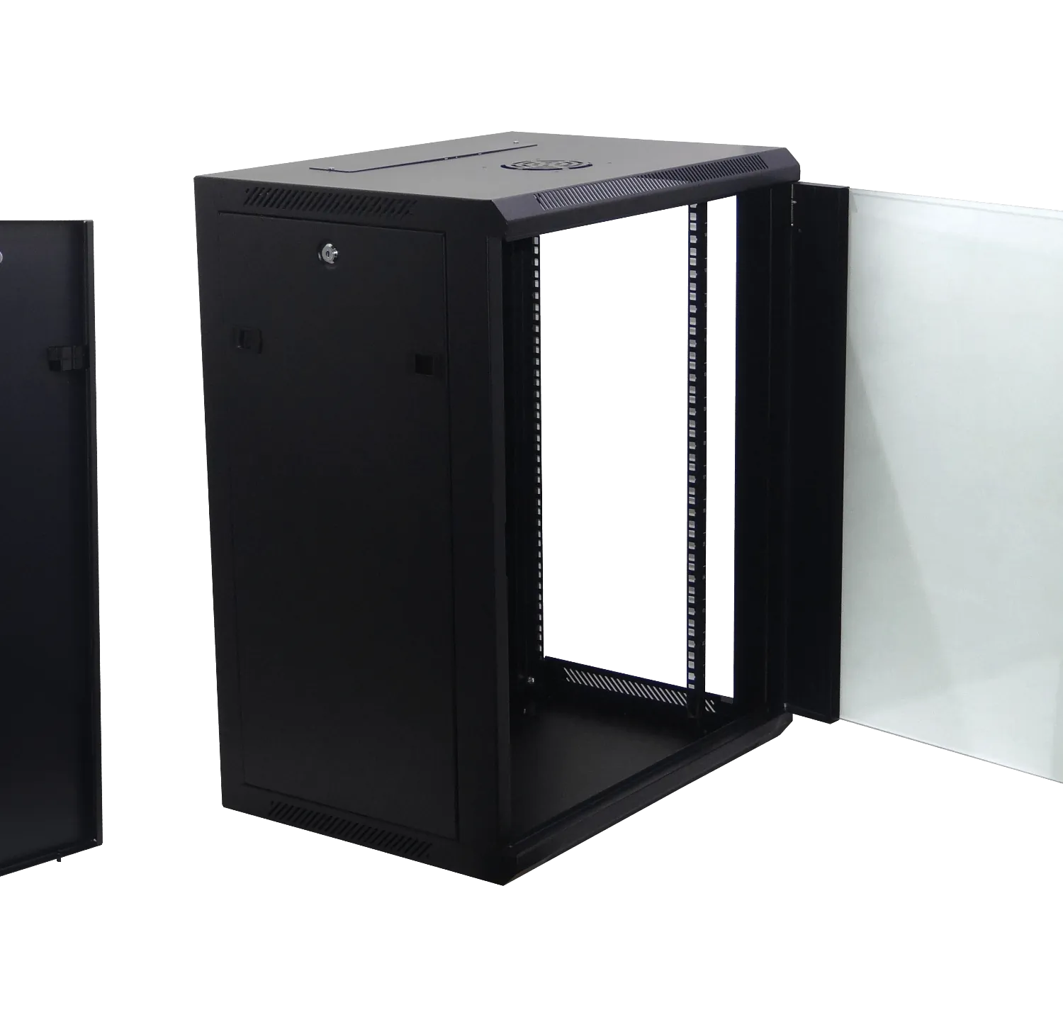 Gabinete Pared LINKMADE RK15-4L 15U Fondo 45cm Negro Incluye 2U 7