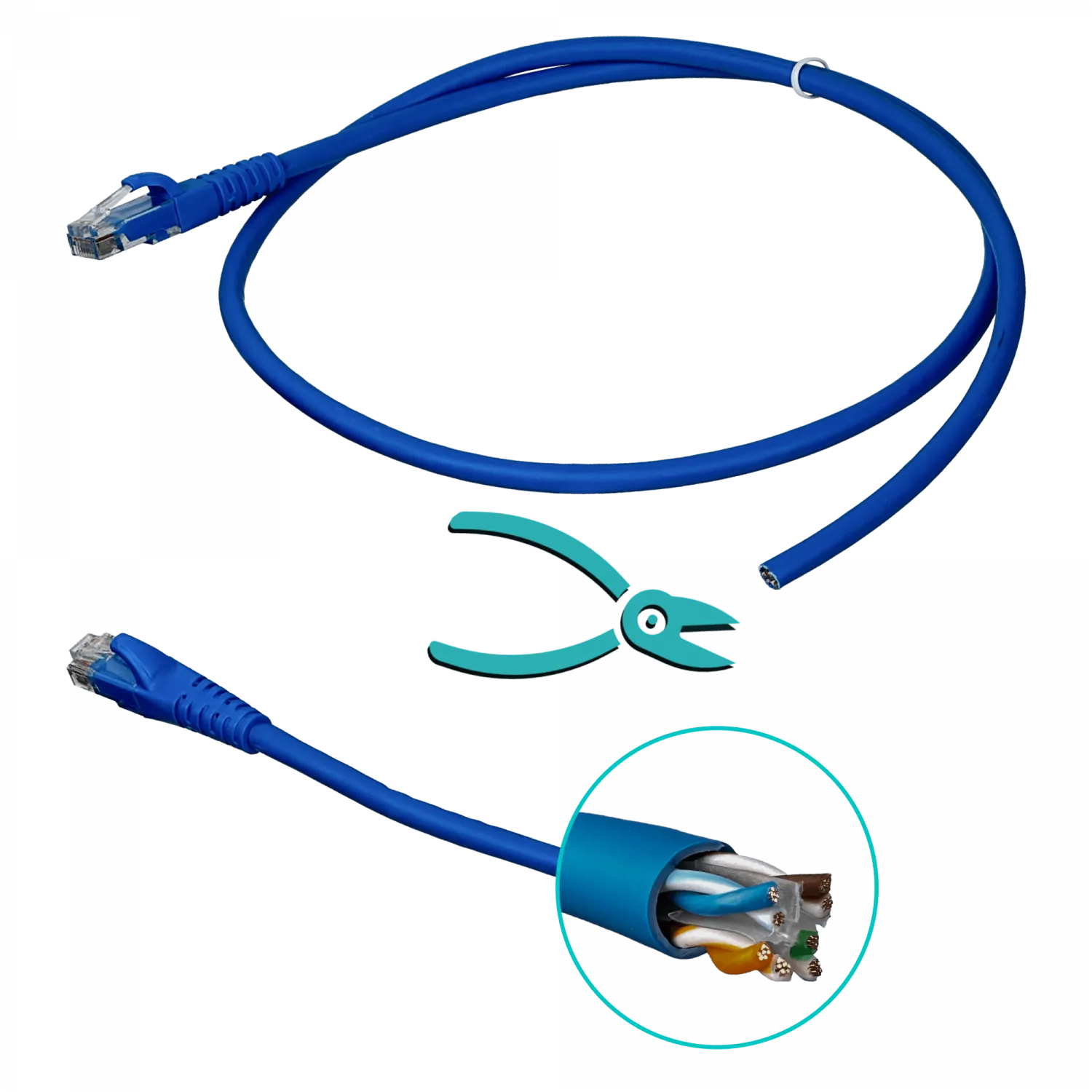 Cable Patch LINKMADE Cat6 Azul LSZH 1 metro Inyectado Multifilar 2