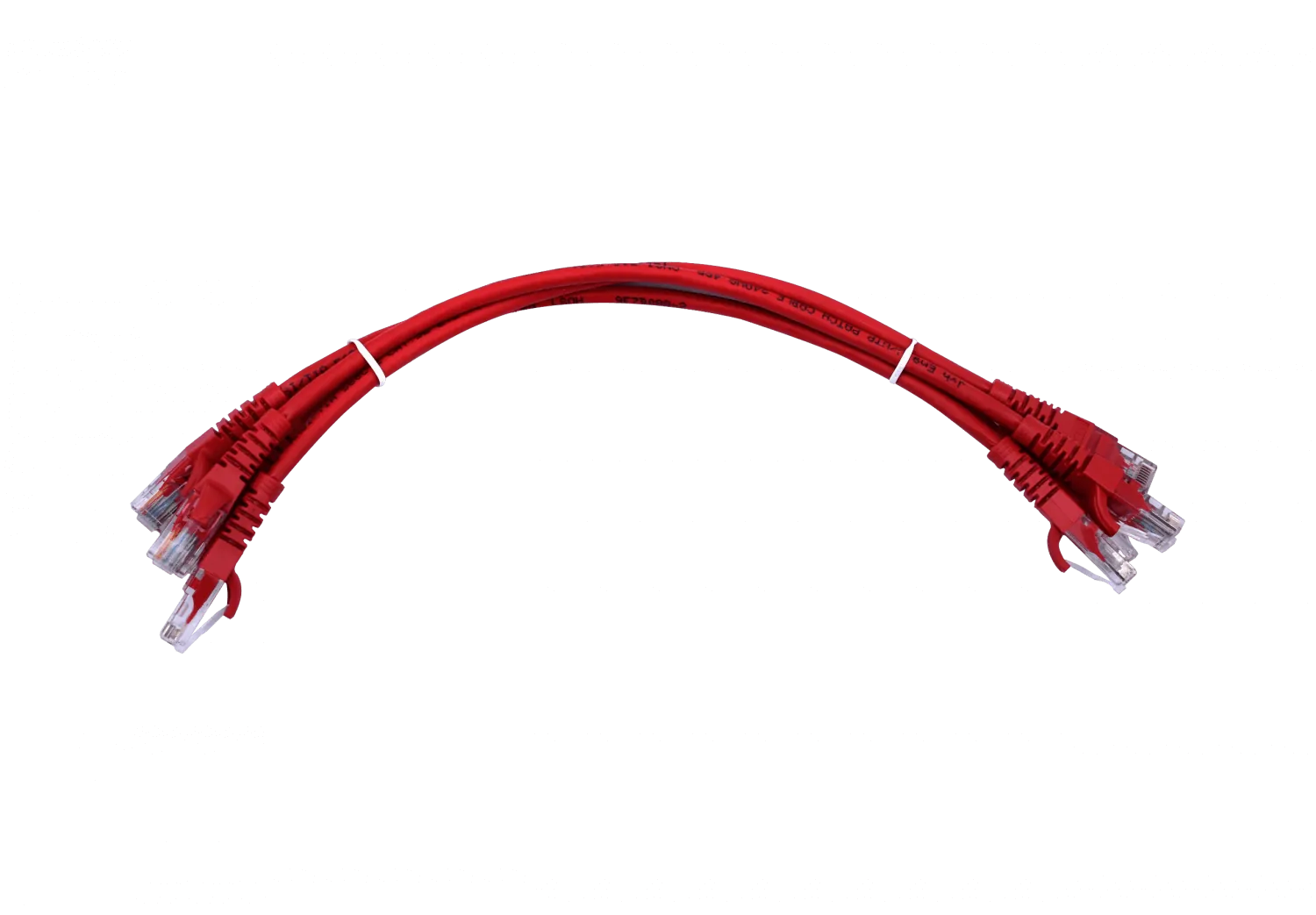 Pack x4 Cable Patch LINKMADE Cat6 30cm Rojo LSZH Inyectado 3