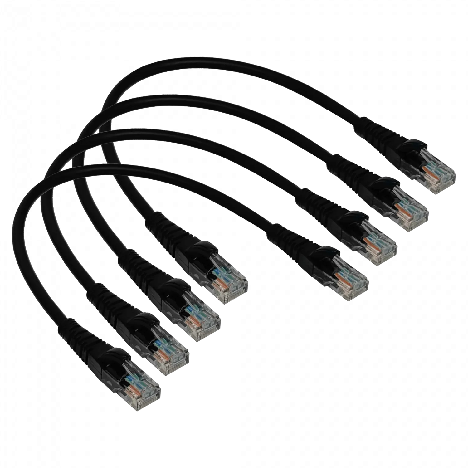 Pack x4 Cable Patch LINKMADE Cat5e 30cm Negro LSZH Inyectado Multifilar 5