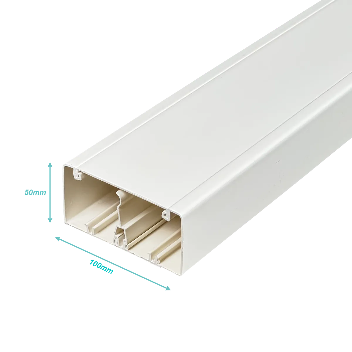Canaleta LinkChip QN1W PVC blanco 100x50mm con separador y tapa 2m 2