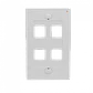LINKMADE Blanco 4-Keystone Vertical Faceplate 70x114mm - Miniatura 2