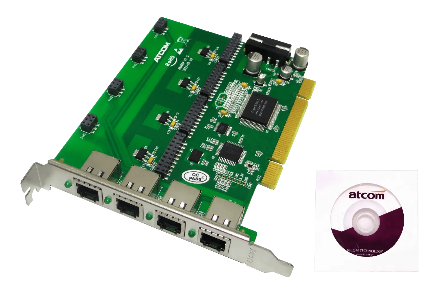 ATCOM PCI 4X 4-RJ11 REQ-AX110 3.3/5V 32BIT TARJETA ASTERISK 3