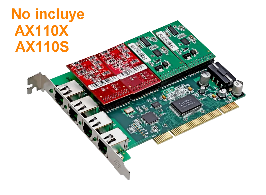 ATCOM PCI 4X 4-RJ11 REQ-AX110 3.3/5V 32BIT TARJETA ASTERISK 4