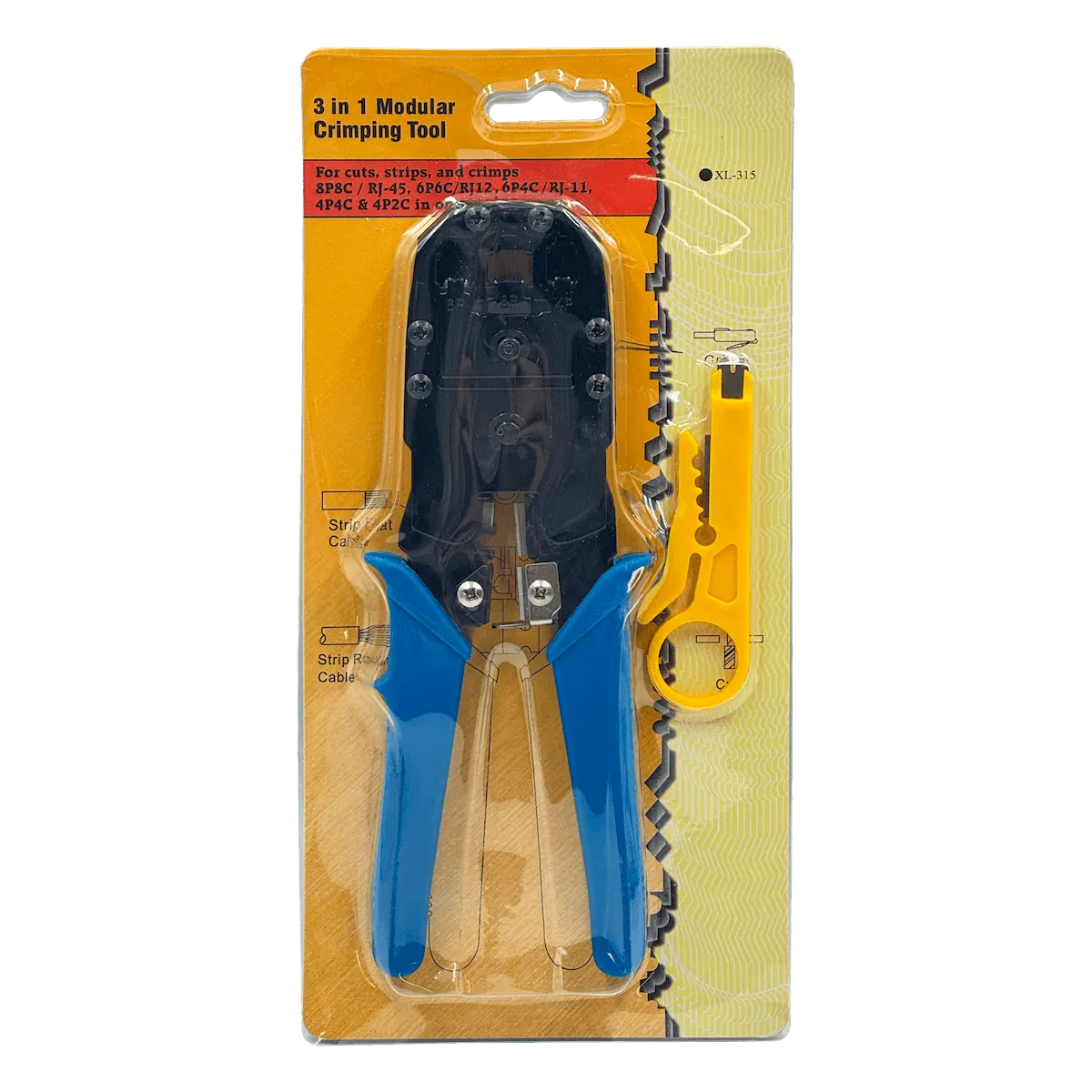 Crimpeadora RJ11 RJ45 RJ12 RJ9 incluye mini Punchadora Peladora 2