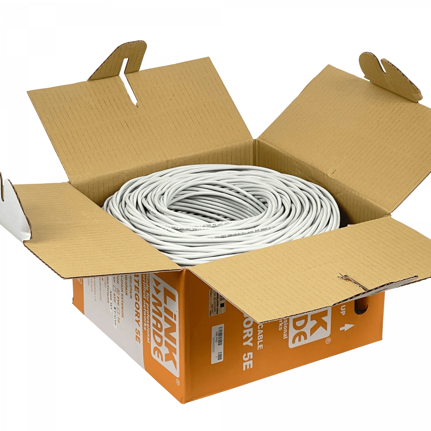 Cable F/UTP Cat5e unifilar 300 m, LINKMADE CBL-FG3, gris, cobre 100 %, CM 2