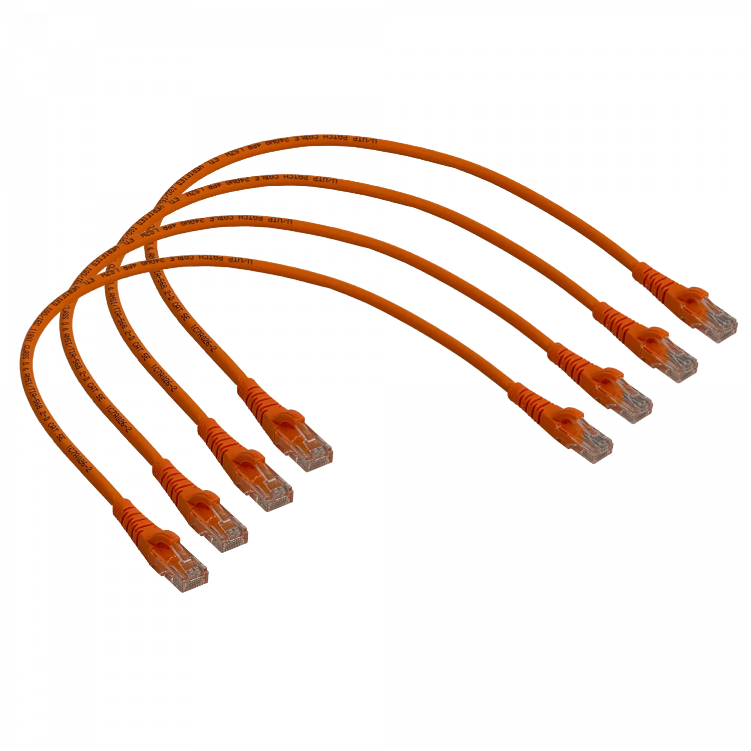 Pack x4 Cable Patch LINKMADE Cat5e 0.5mt Naranjo LSZH Inyectado Multifilar 3