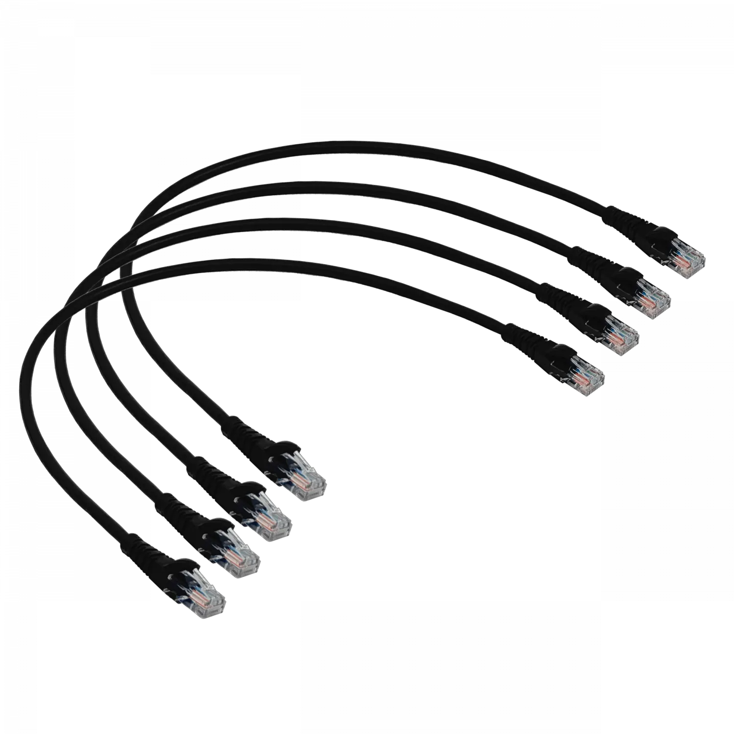 Pack x4 Cable Patch LINKMADE Cat5e 0.5mt Negro LSZH Inyectado Multifilar 3