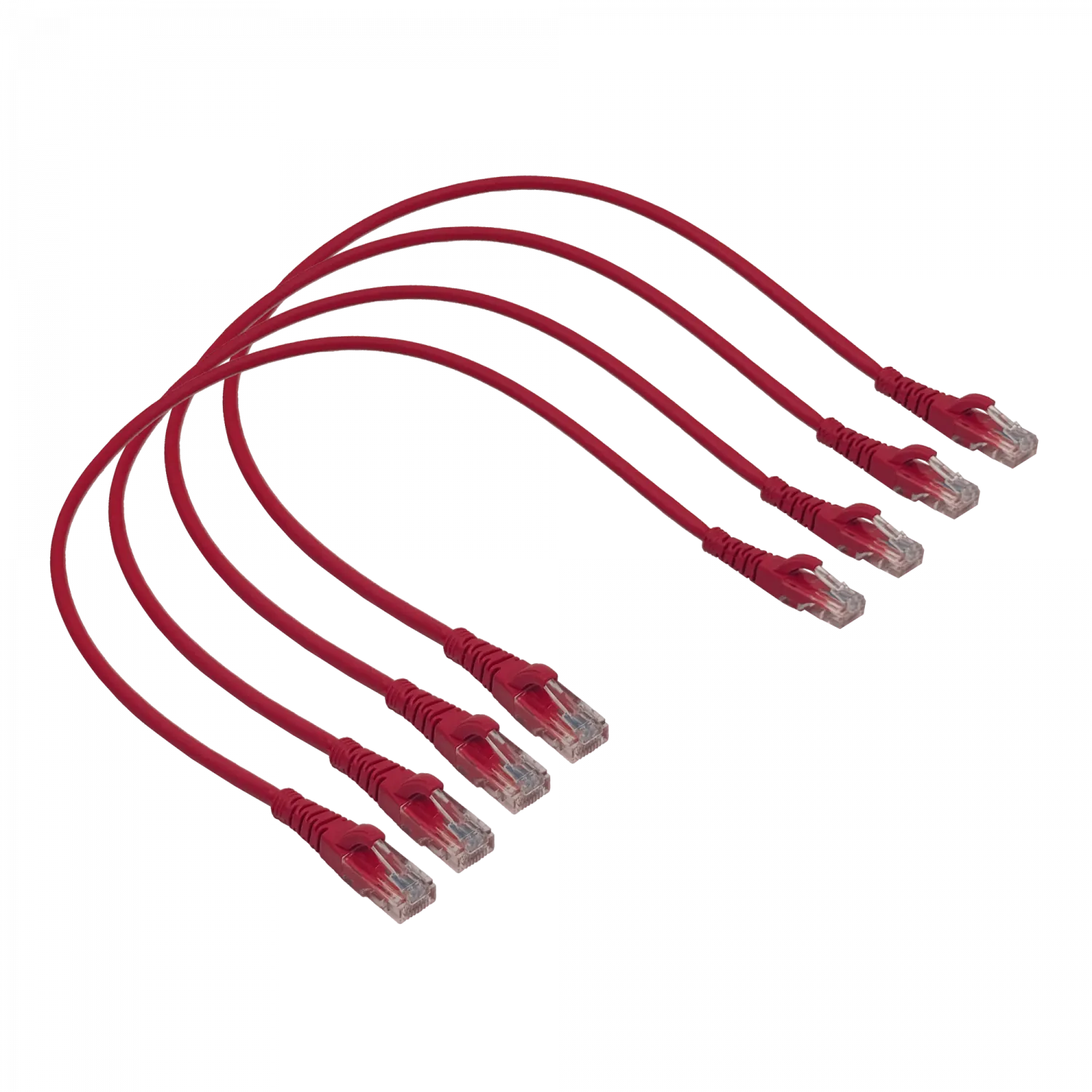 Pack x4 Cable Patch LINKMADE Cat5e 0.5mt Rojo LSZH Inyectado Multifilar 4