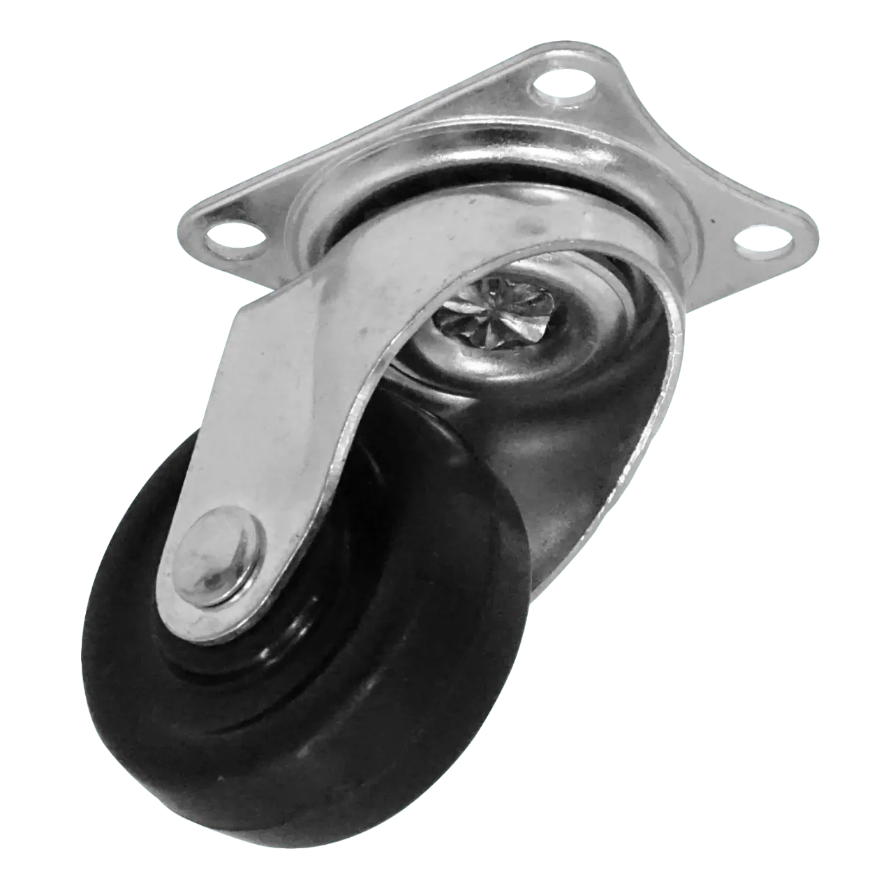 Rueda 1,5-pulgadas Giratoria Negra Soporta-20Kg 38x45x53mm 3