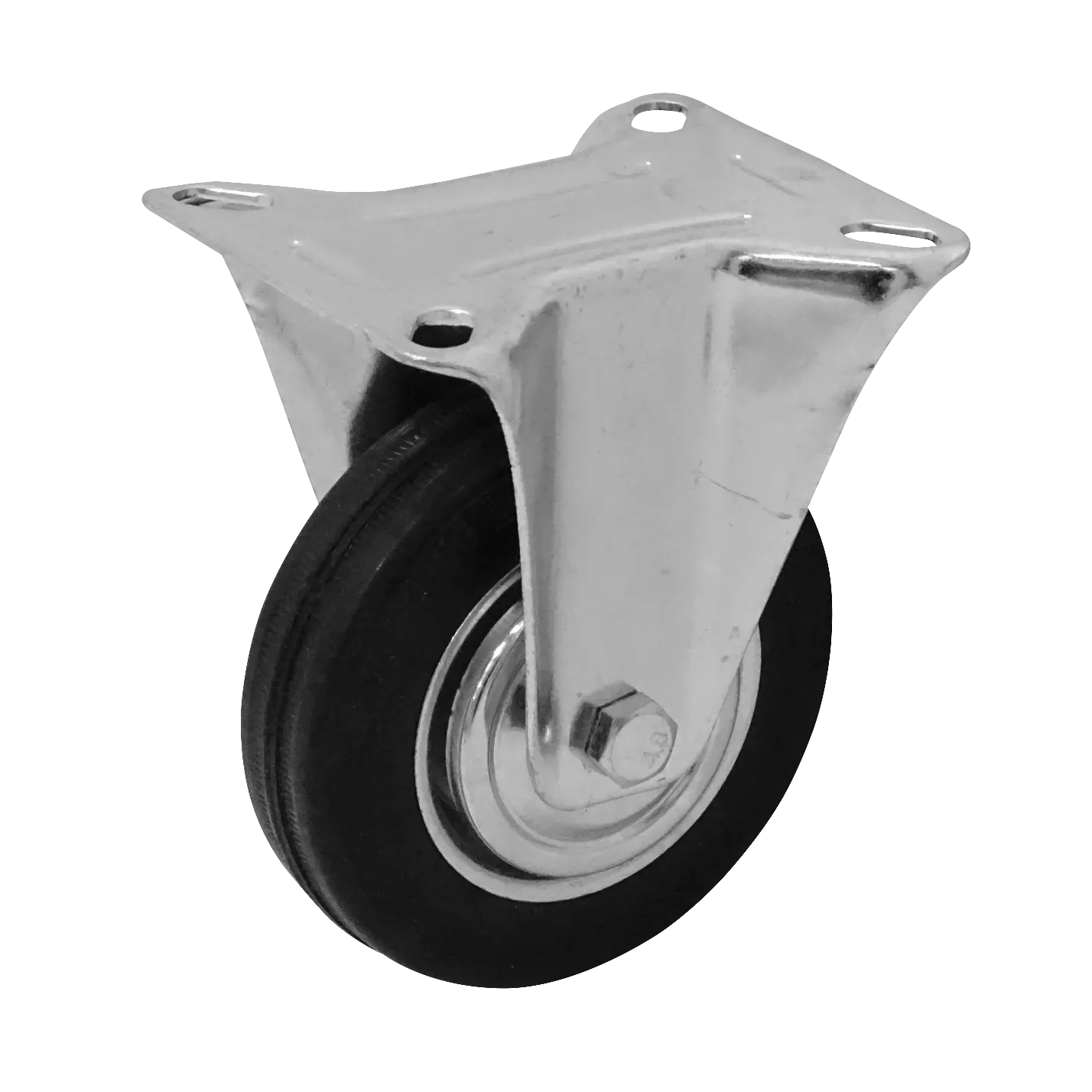 Rueda 4-pulgadas Fija Negra Soporta-80Kg 85x100x130mm 3