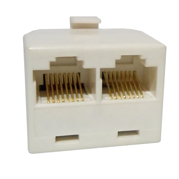 Union Y 2-RJ45-Hembra 1-RJ45-Macho CAT3 Blanco 2