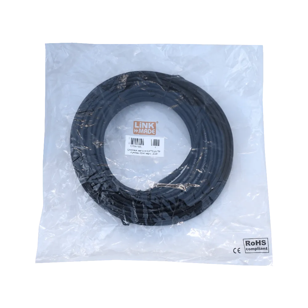 Cable Patch LINKMADE Cat6 U/UTP Negro LSZH, 15m, Inyectado, Multifilar 2