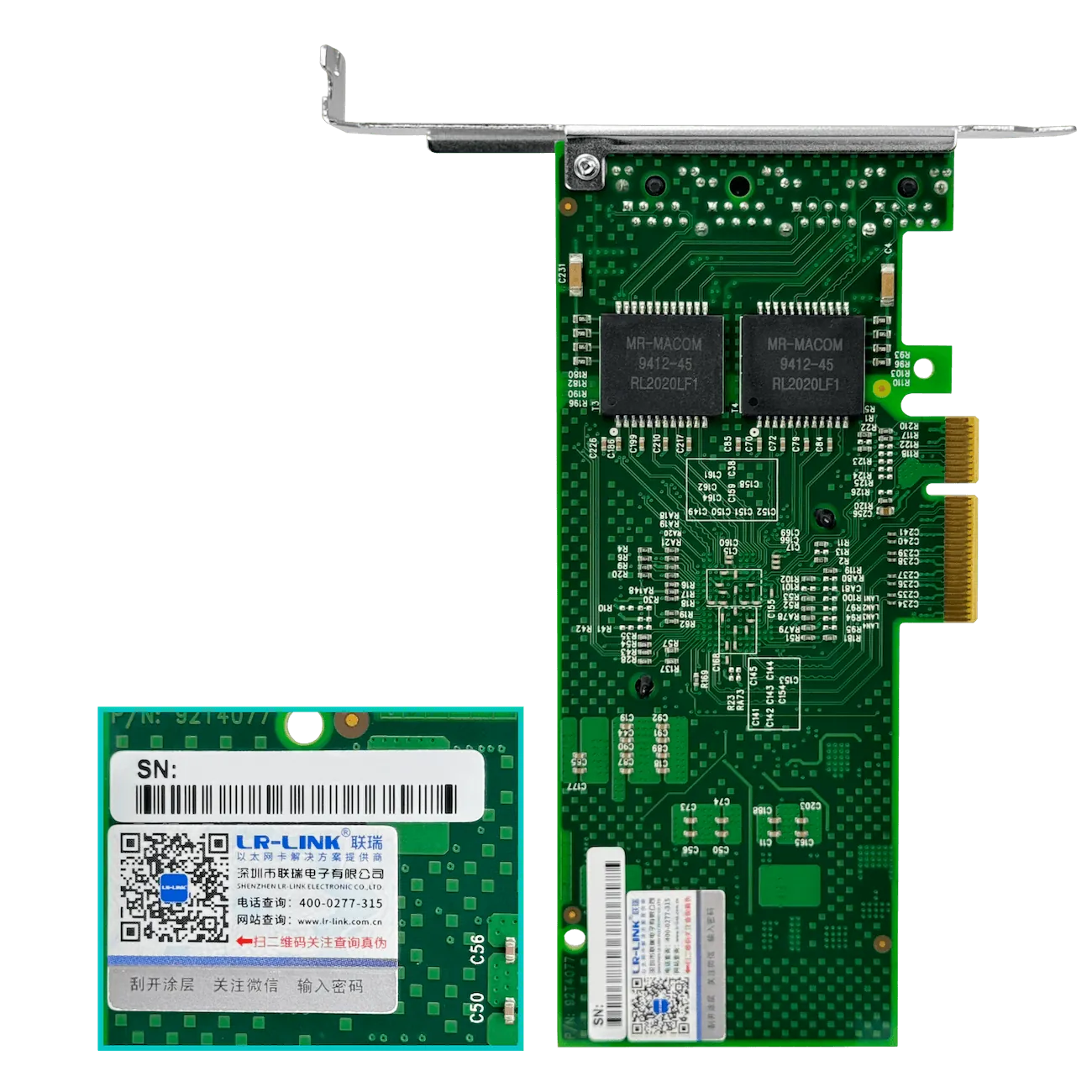 Tarjeta de Red PCIe x4 LR-LINK LREC9704HT - Cuatro Puertos Gigabit Ethernet, Intel 82580 3