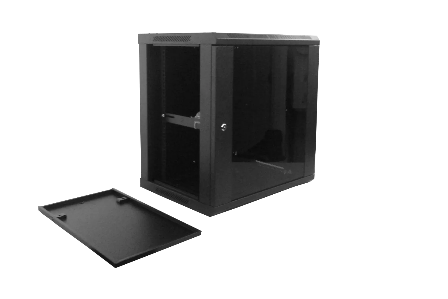 Gabinete Pared LINKMADE RK12-4L 12U Fondo 45cm Negro Incluye M6-4KIT y 2U 2