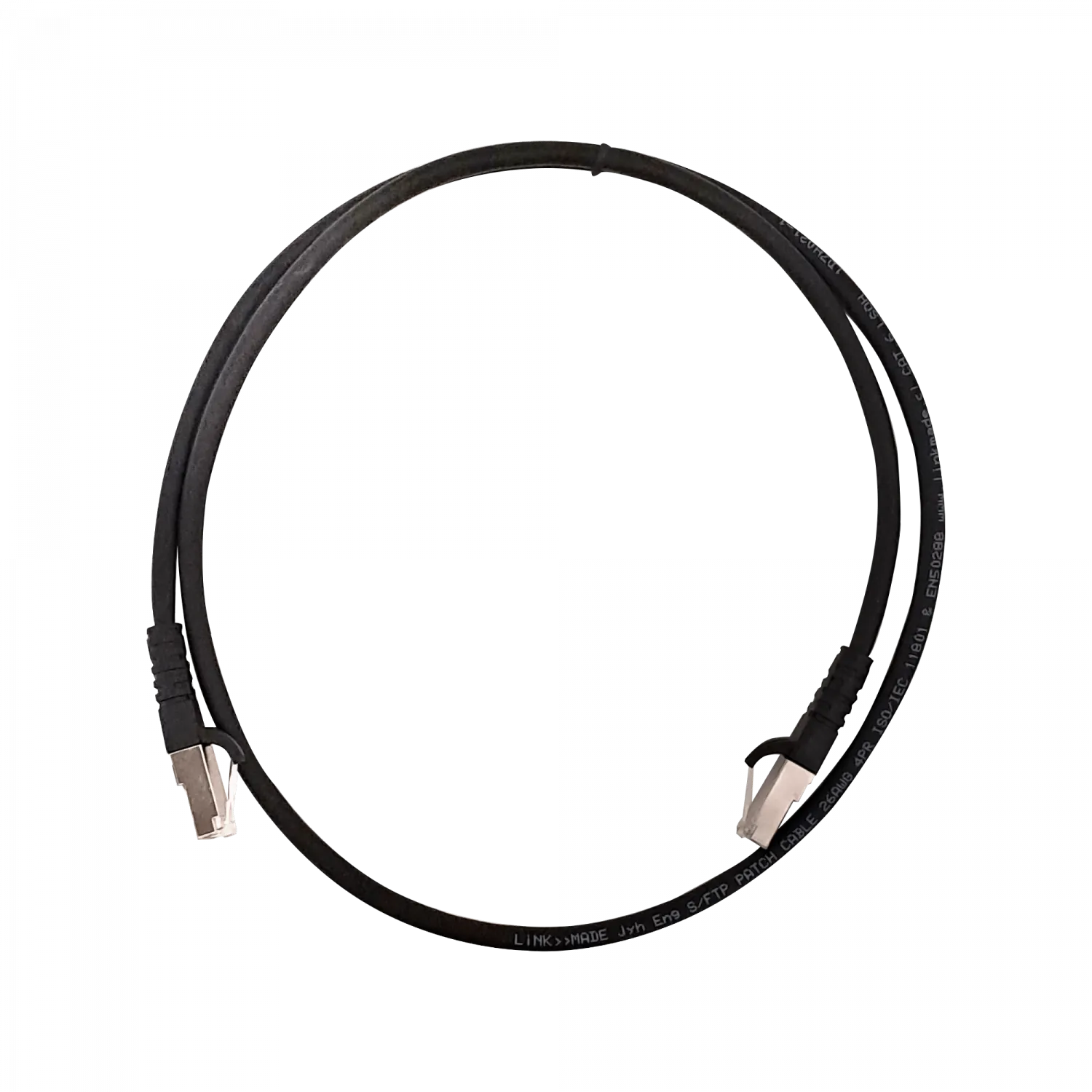 Cable Patch LINKMADE Cat6 S/FTP 1mt Negro LSZH Inyectado Multifilar 3