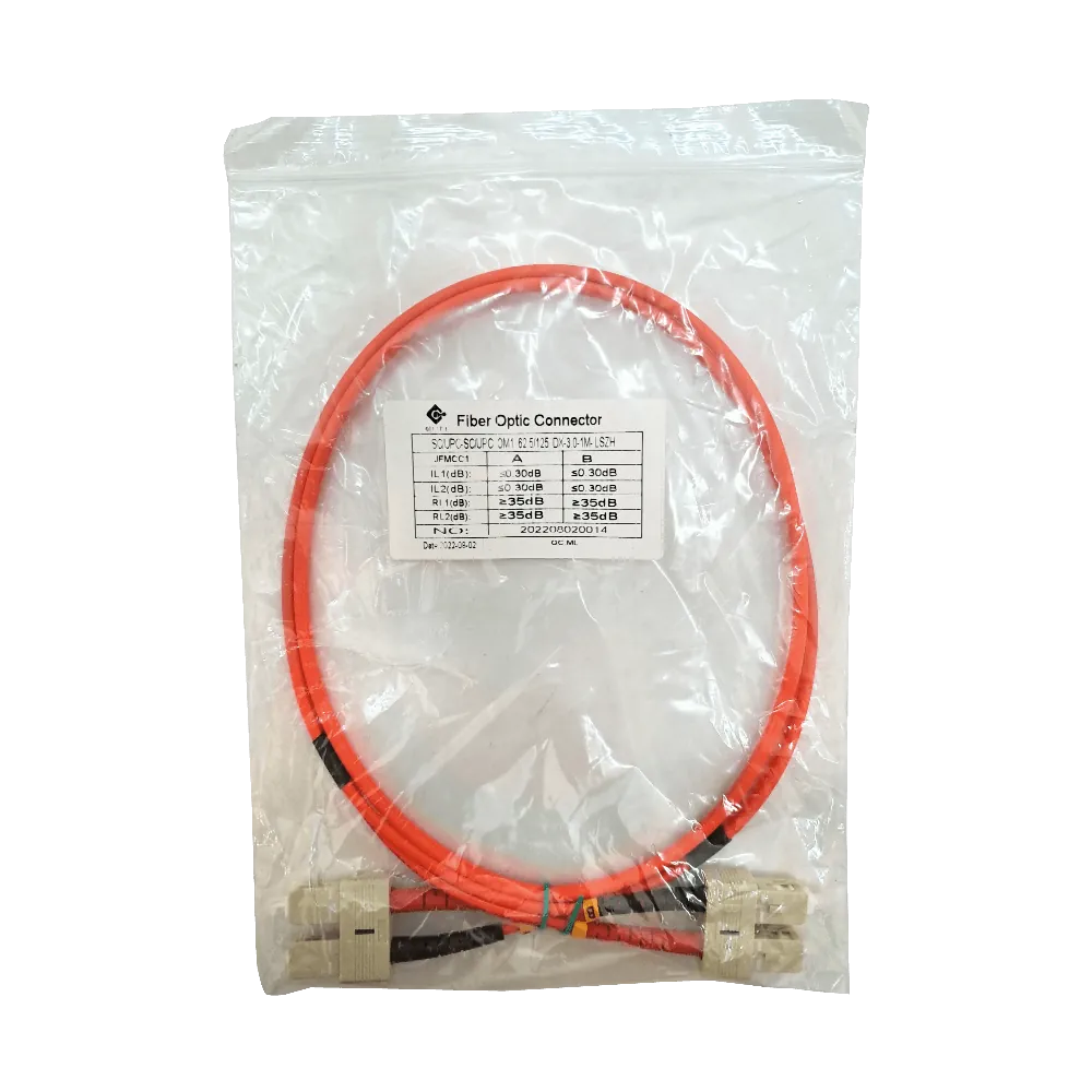 1mt SC-SC OM1 MultiModo MM Duplex Jumper Fibra 62.5/125um 3mm LSZH 3