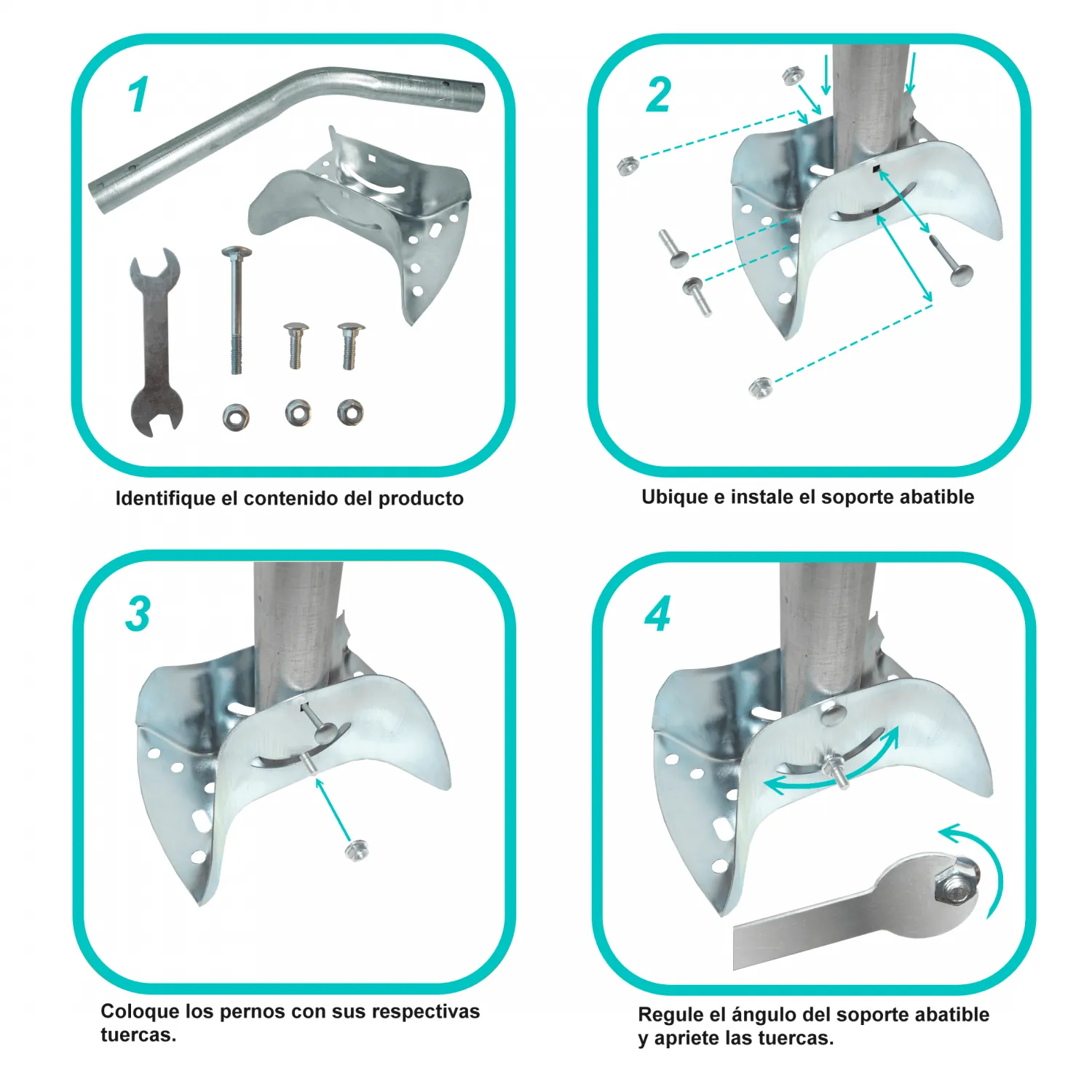 Soporte LINKMADE para Muro Exterior, Abatible, Galvanizado, 120cm 4