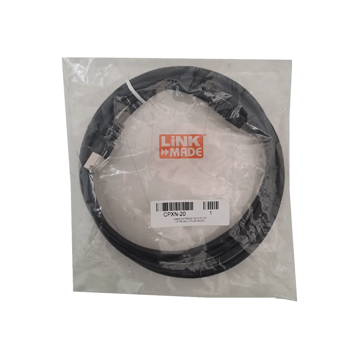 Cable Exterior LINKMADE Cat5e SF/UTP 2mt Negro Multifilar 2