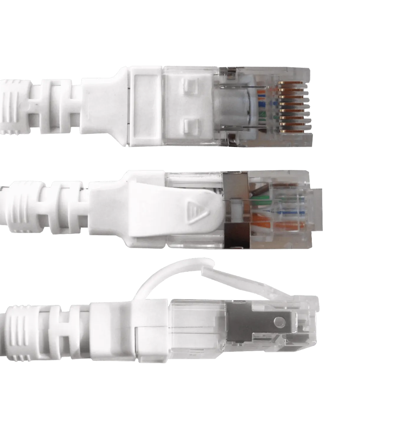 Cable Patch LINKMADE Cat6a Blanco LSZH U/FTP 1m Inyectado Multifilar con Conectores Resistentes 2