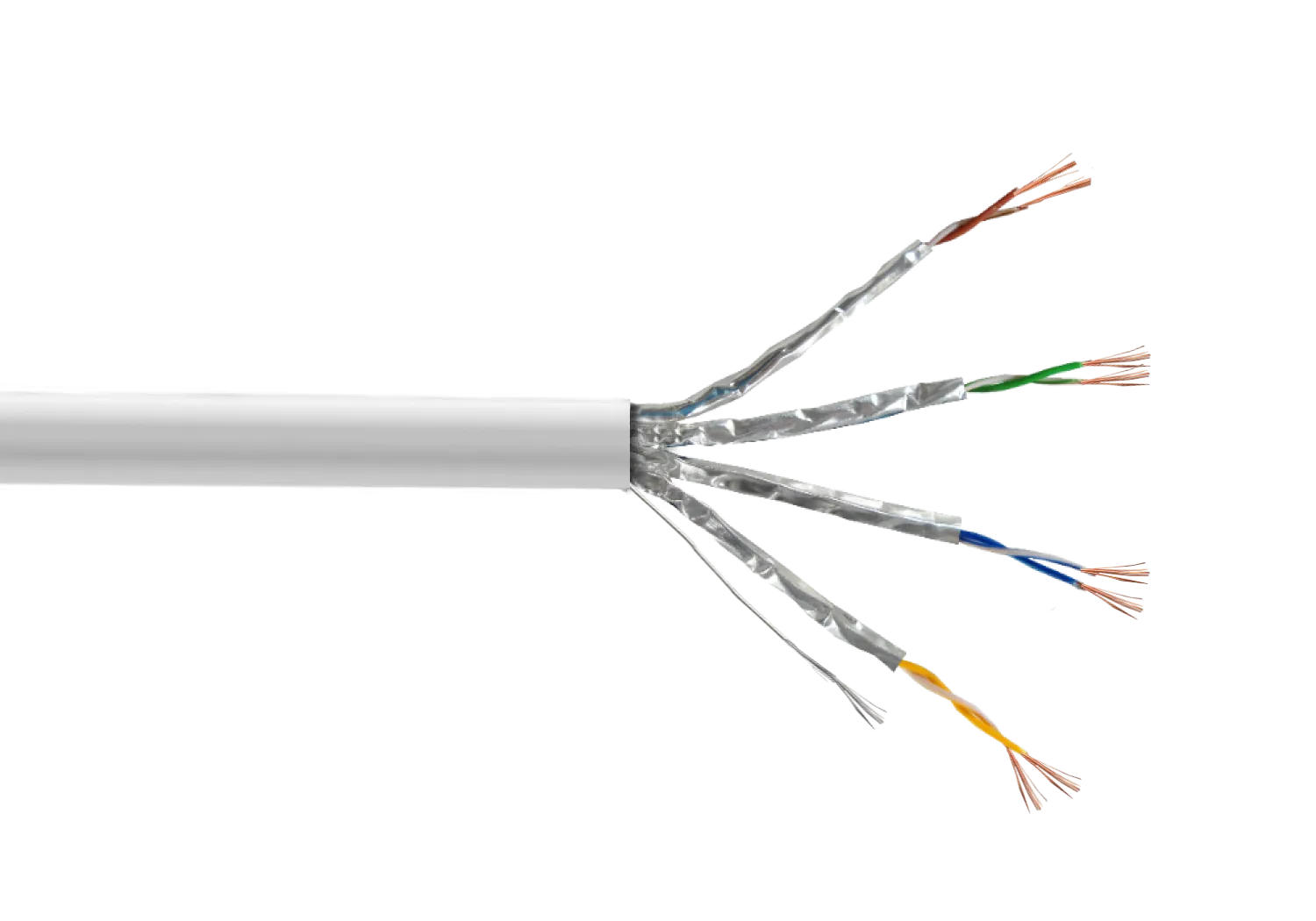 Cable Patch LINKMADE Cat6a U/FTP 7mt Blanco LSZH Inyectado Multifilar 4