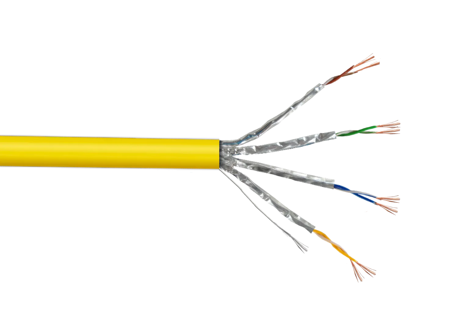 Cable Patch LINKMADE Cat6a U/FTP 3mt Amarillo LSZH Inyectado Multifilar 2