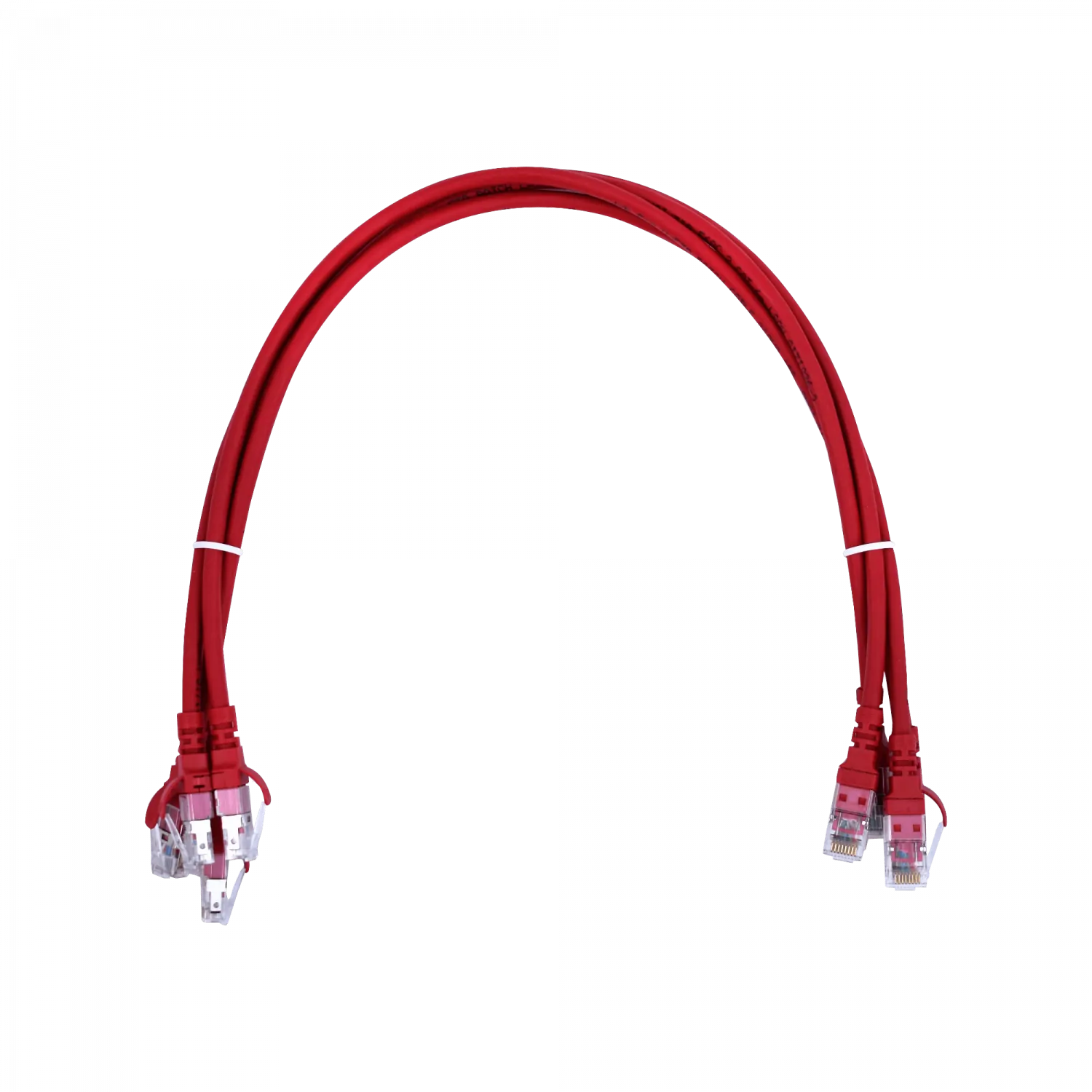 Pack x4 Cable Patch LINKMADE Cat6a U/FTP 0.5mt Rojo LSZH Inyectado Multifilar 3