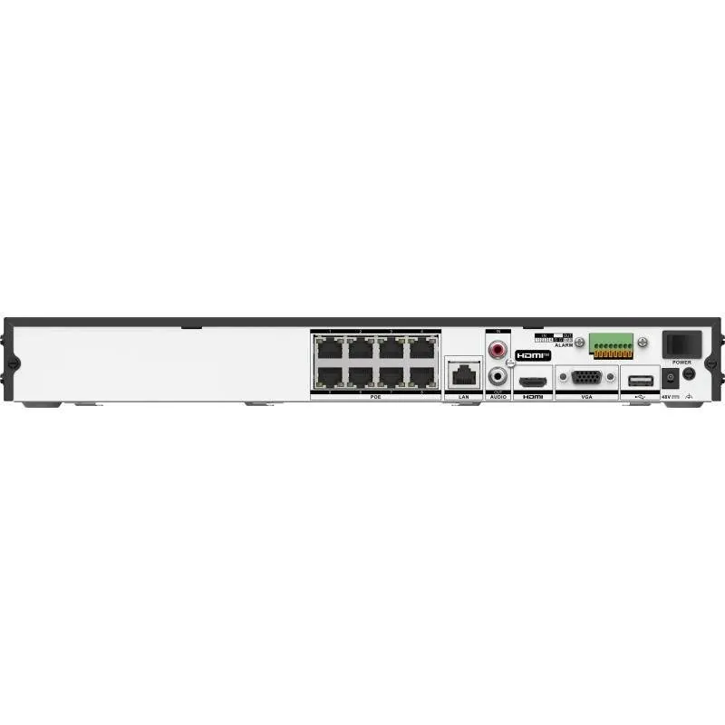NVR Hikvision DS-7608NI-Q2/8P(E) 8 canales, Graba hasta 8 MP, 8 puertos PoE, Salida hasta 4k 4