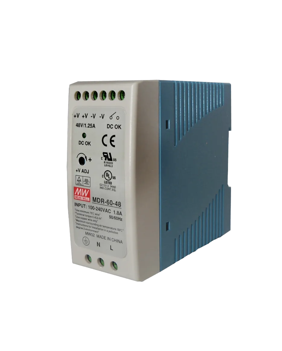 MEANWELL 48VDC 60W 1,25A Ajustable Ancho-42mm Riel-DIN Fuente-Poder 3