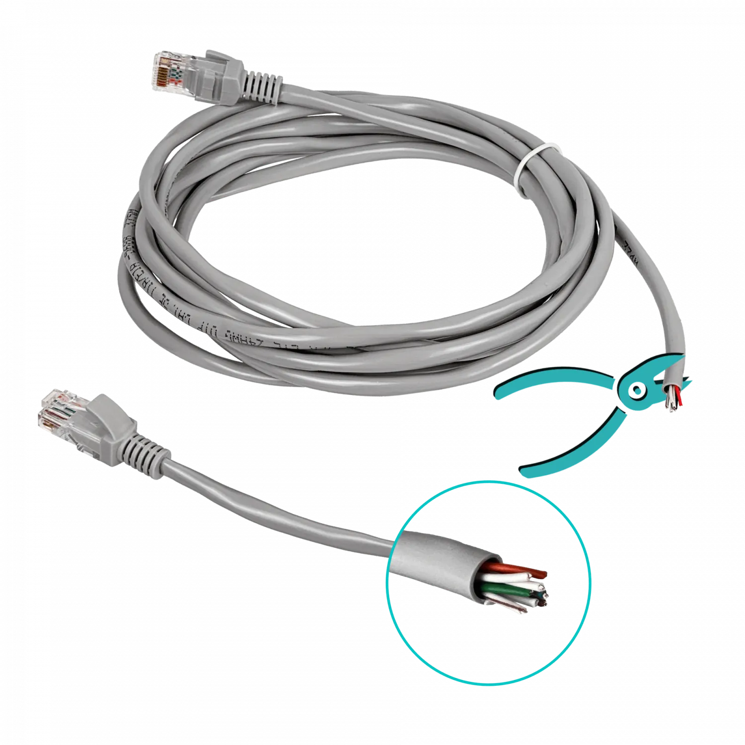 Cable Patch Genérico Cat5e 3mt Gris CCA Inyectado Multifilar 3
