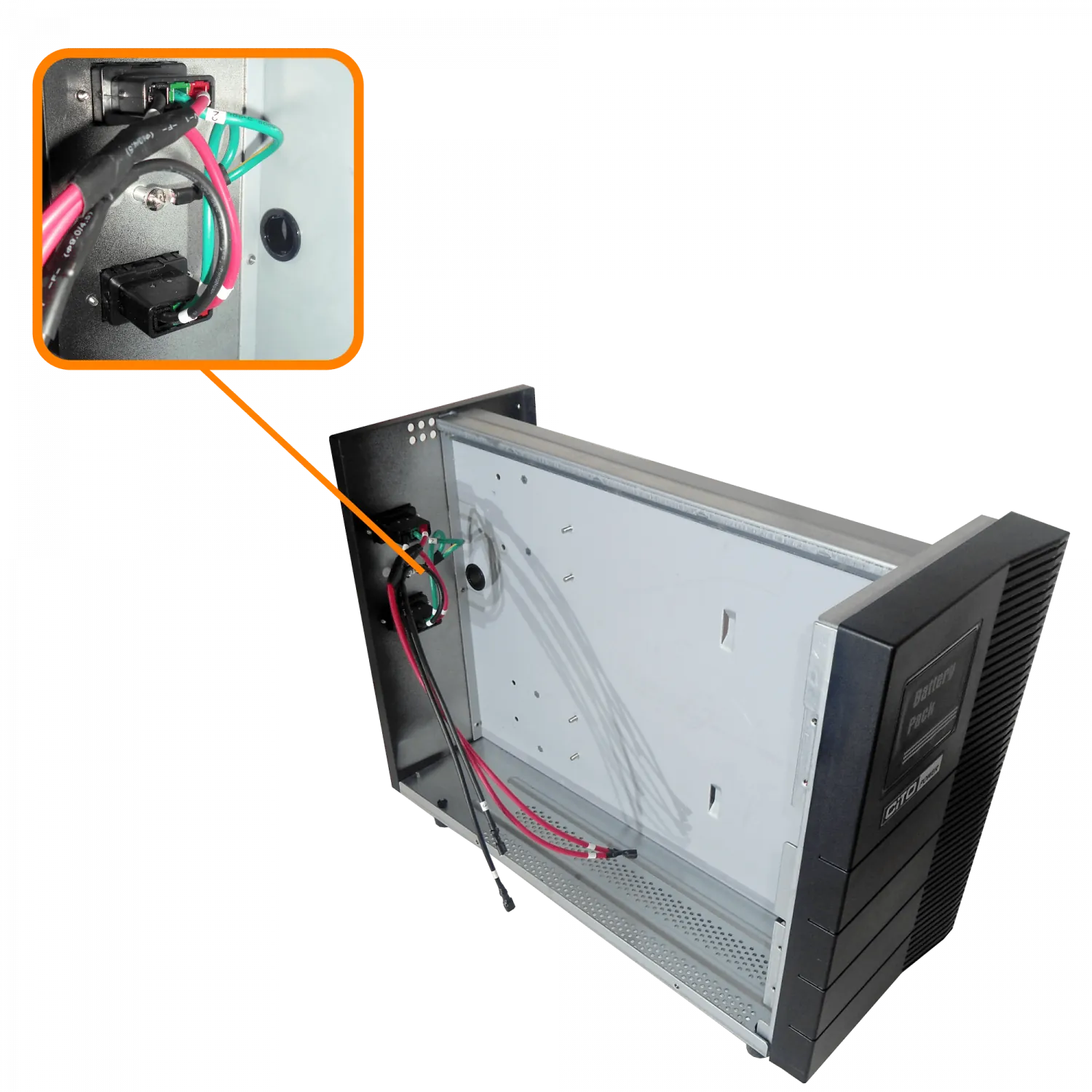 Banco Vacío CITO EBMT-3K 16 Baterías 96VDC 2x8x12V/7.2Ah Torre sin Baterías 2