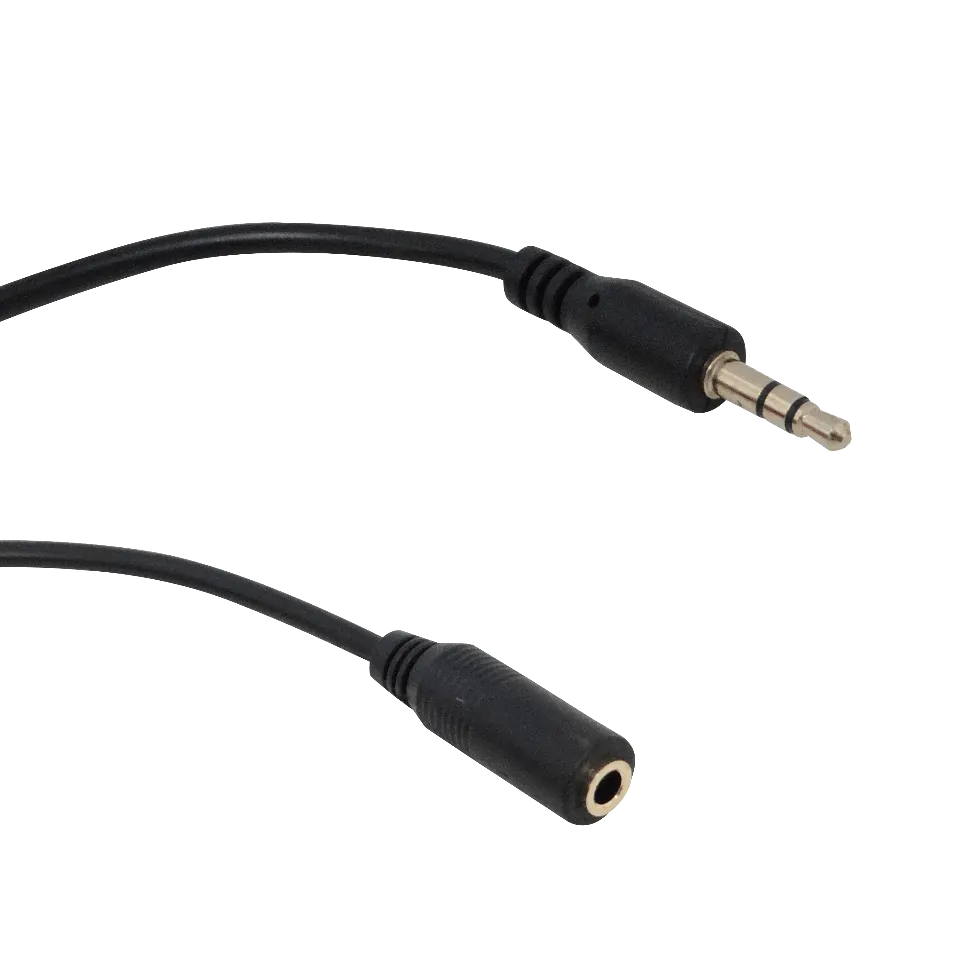 Cable de Audio 3.5mm Hembra a Macho, 4.5m, Estéreo, Negro, Phone-1/8 2