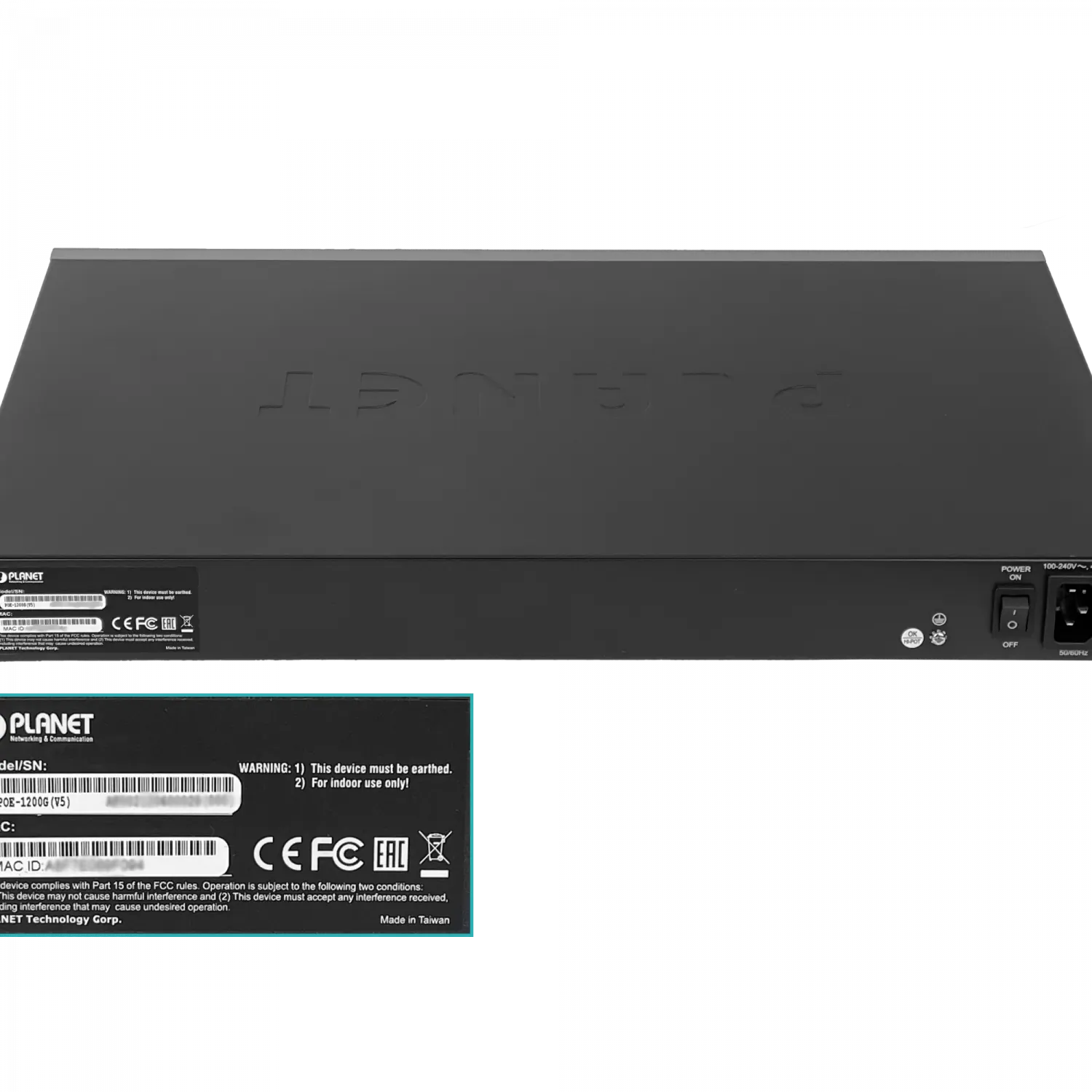 Hub PoE Gigabit de 12 Puertos PLANET POE-1200G, 220W, Administración Avanzada  2