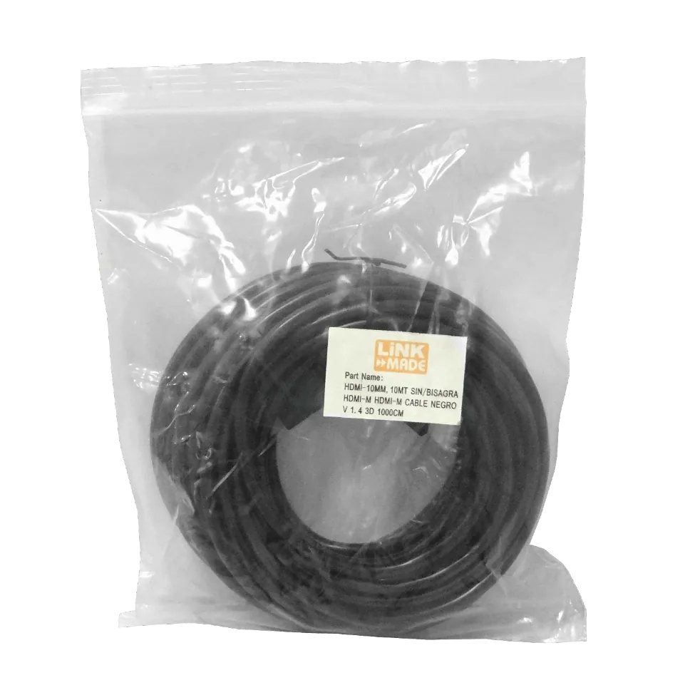 Cable HDMI 10m 720p v1.4, HDMI-M a HDMI-M, Negro, 3D, sin Bisagra 3