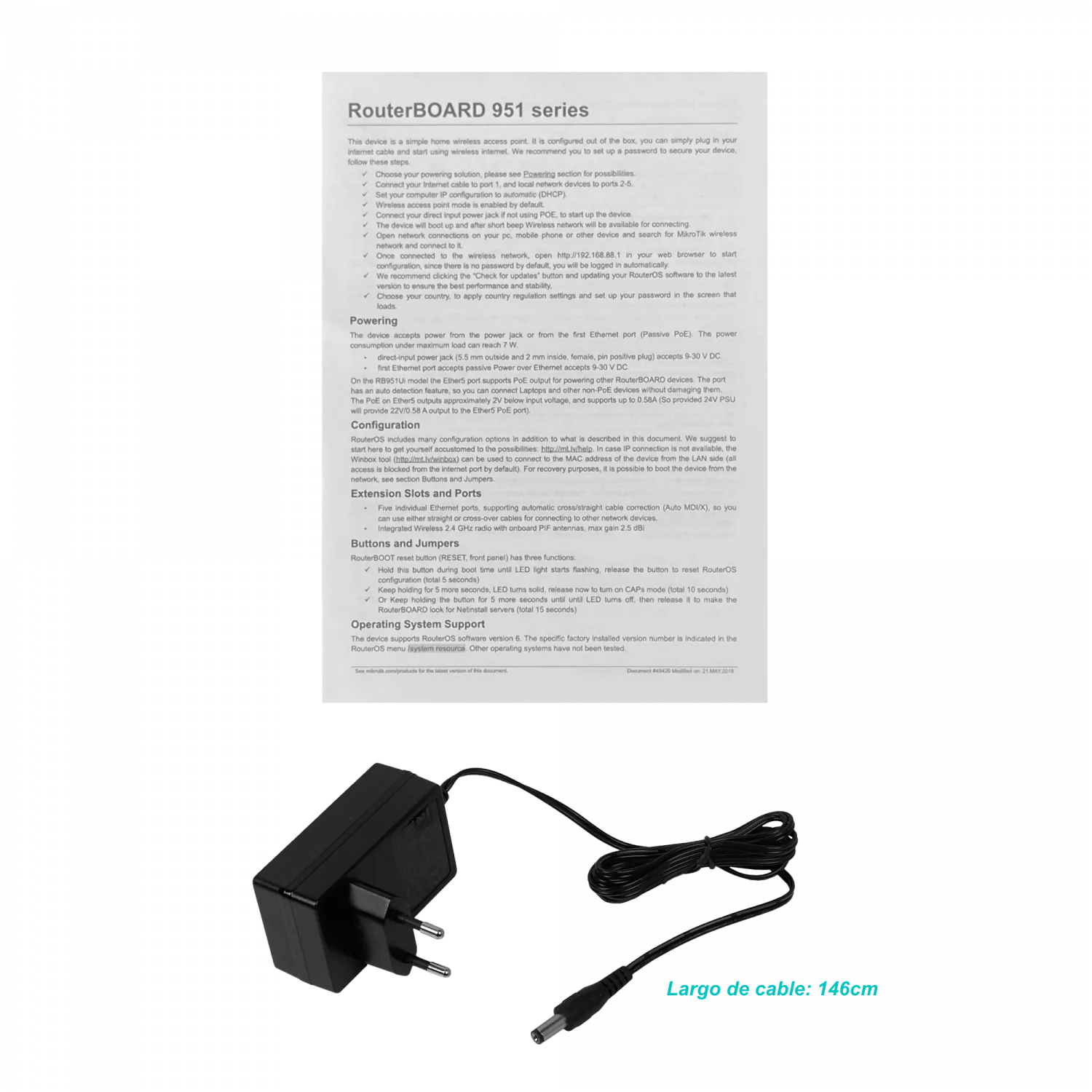 MIKROTIK 1W 2,4GHZ 2,5dBi 5-100 1-USB inc-24V PoE-in-out(P5)/8-30V 5