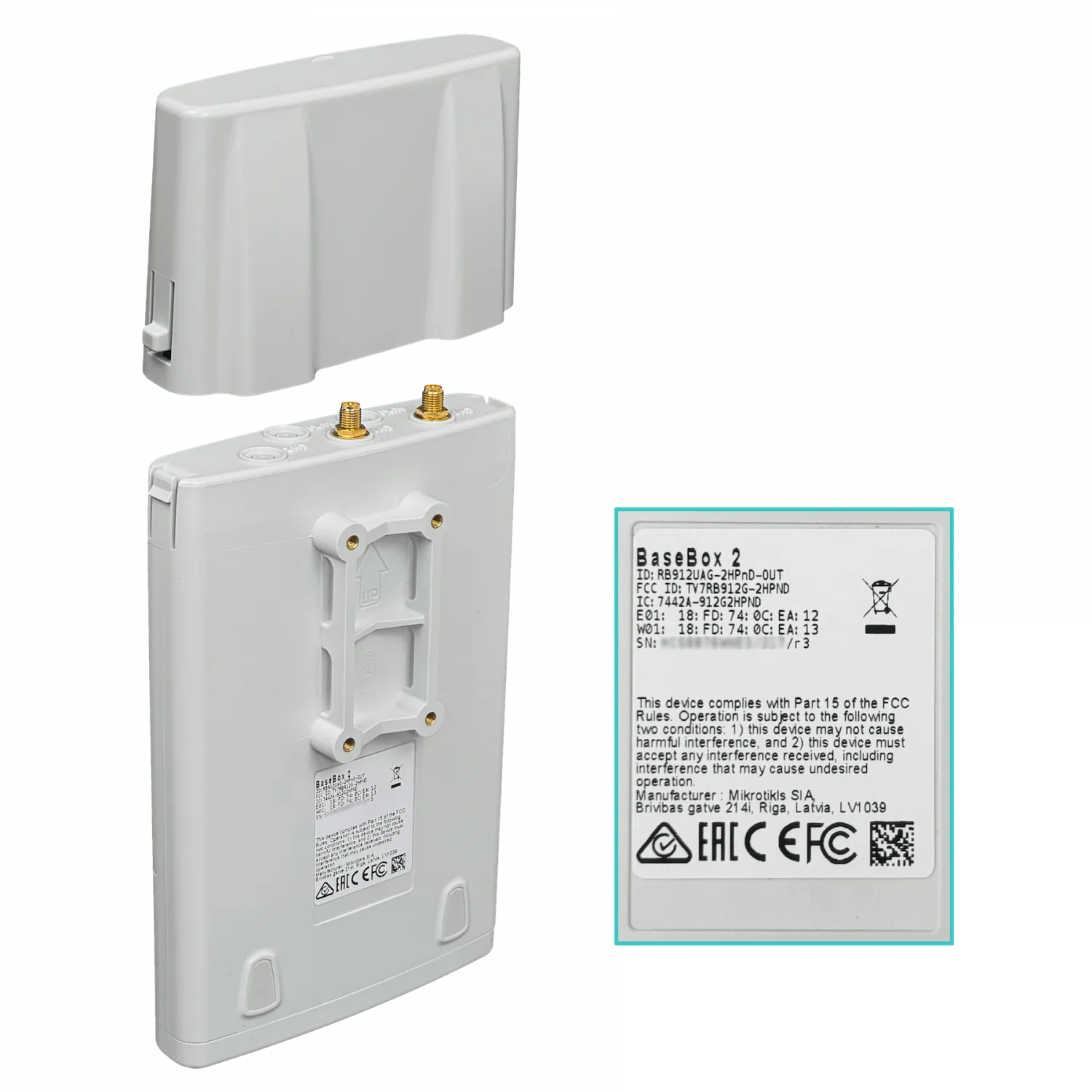 Punto de Acceso Exterior MikroTik BaseBox 2 - 2.4 GHz, Alta Potencia, Gigabit Ethernet 9
