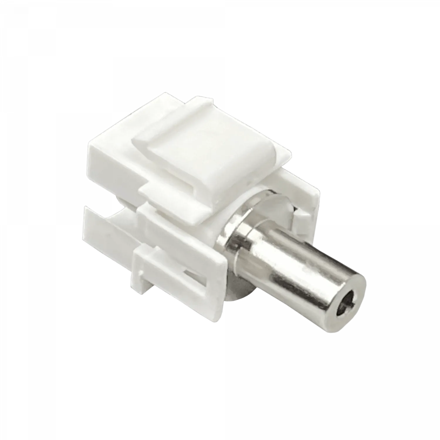 Conector Keystone 3.5mm Audio Hembra a Hembra, Blanco 2