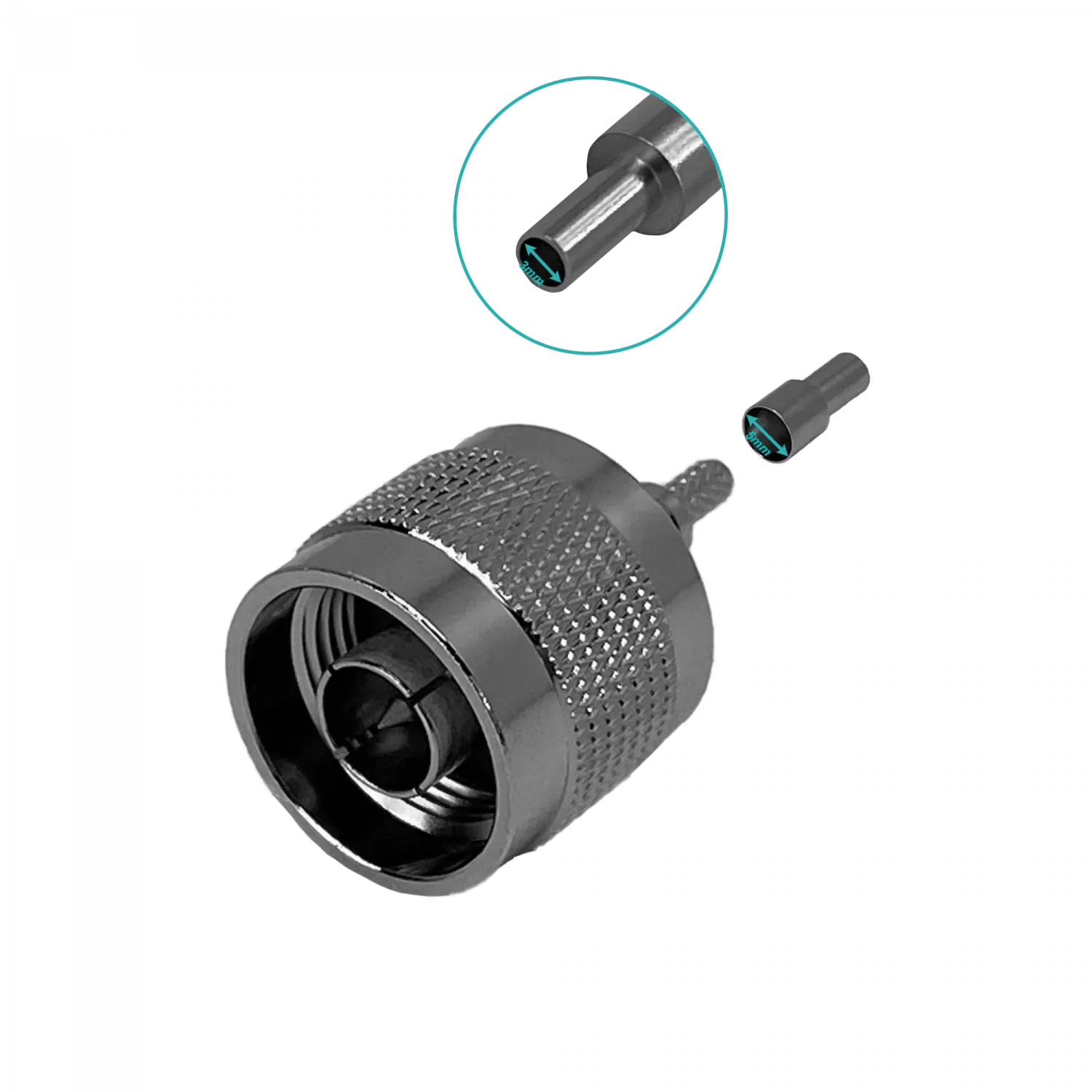 N-Macho LMR100 Conector Crimpeable Serie-100 3