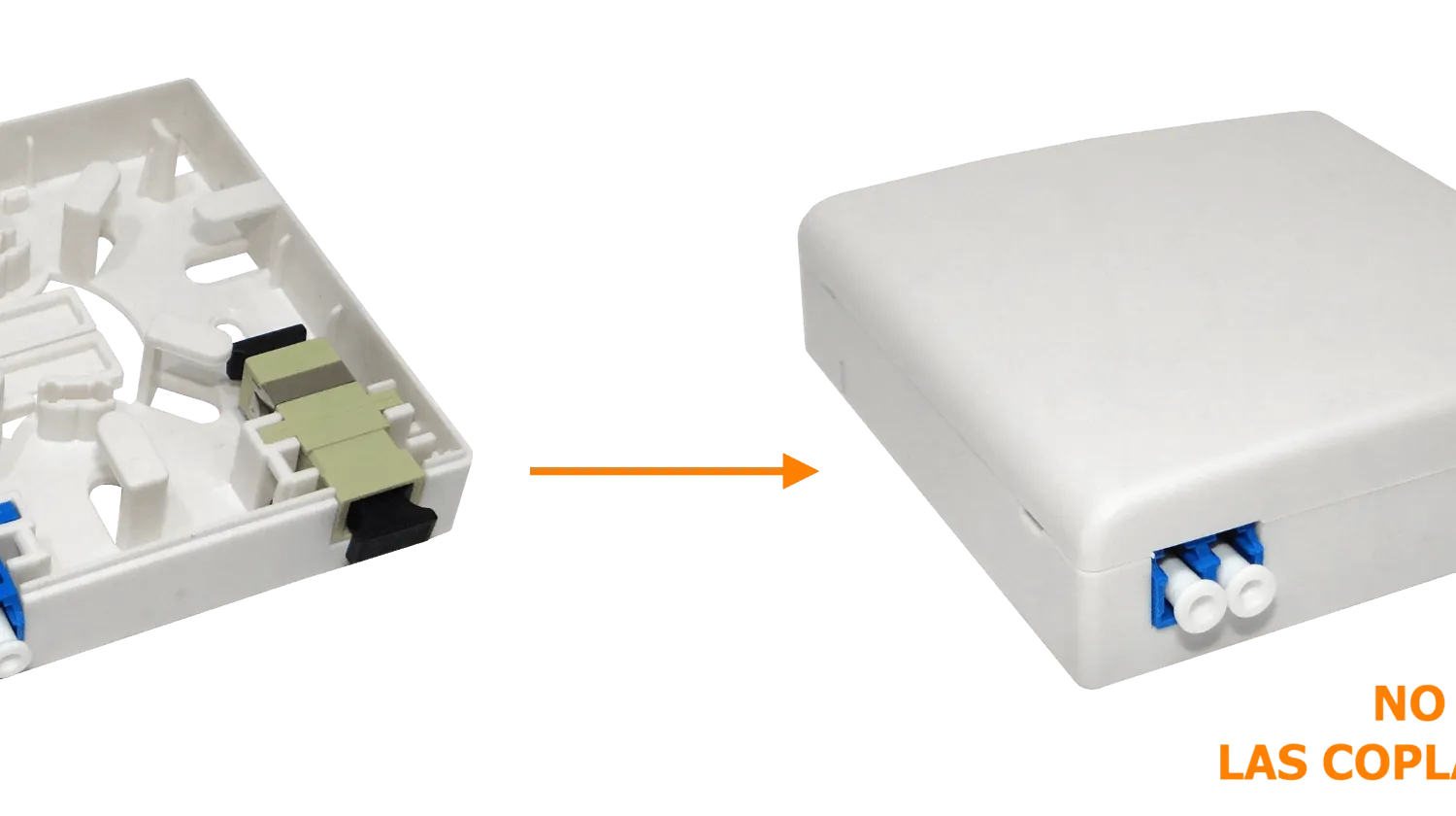 Caja de terminación fibra óptica BOX-2 para interior IP20 con 2 adaptadores SC/LC 2