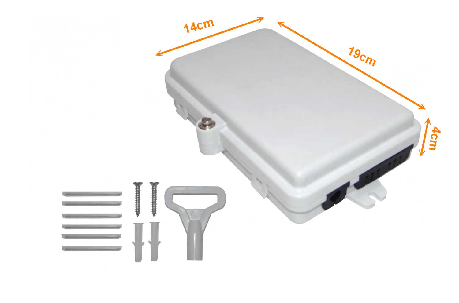 Caja NAP de Fibra Óptica 6 Puertos Rectangular IP65 - BOX-1-6C 6