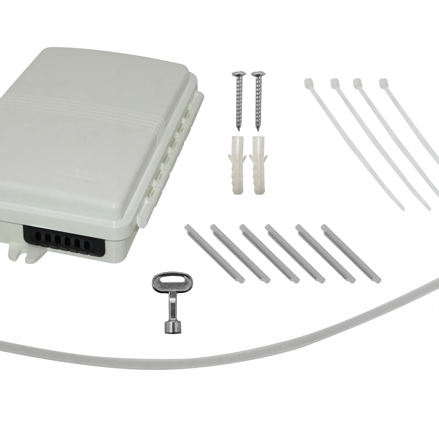 Caja NAP de Fibra Óptica 6 Puertos Rectangular IP65 - BOX-1-6C 7