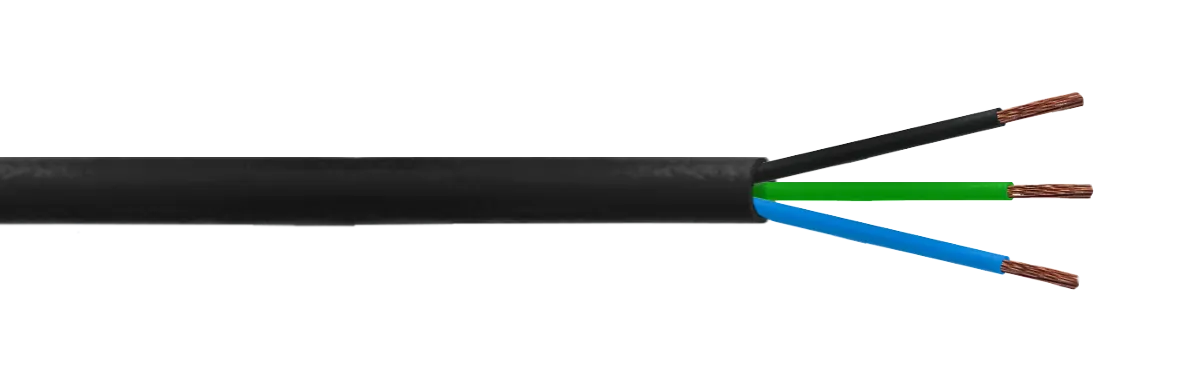 Cable Eléctrico Negro RVV 3x1,0mm² 8-10A AWG17 100m 2