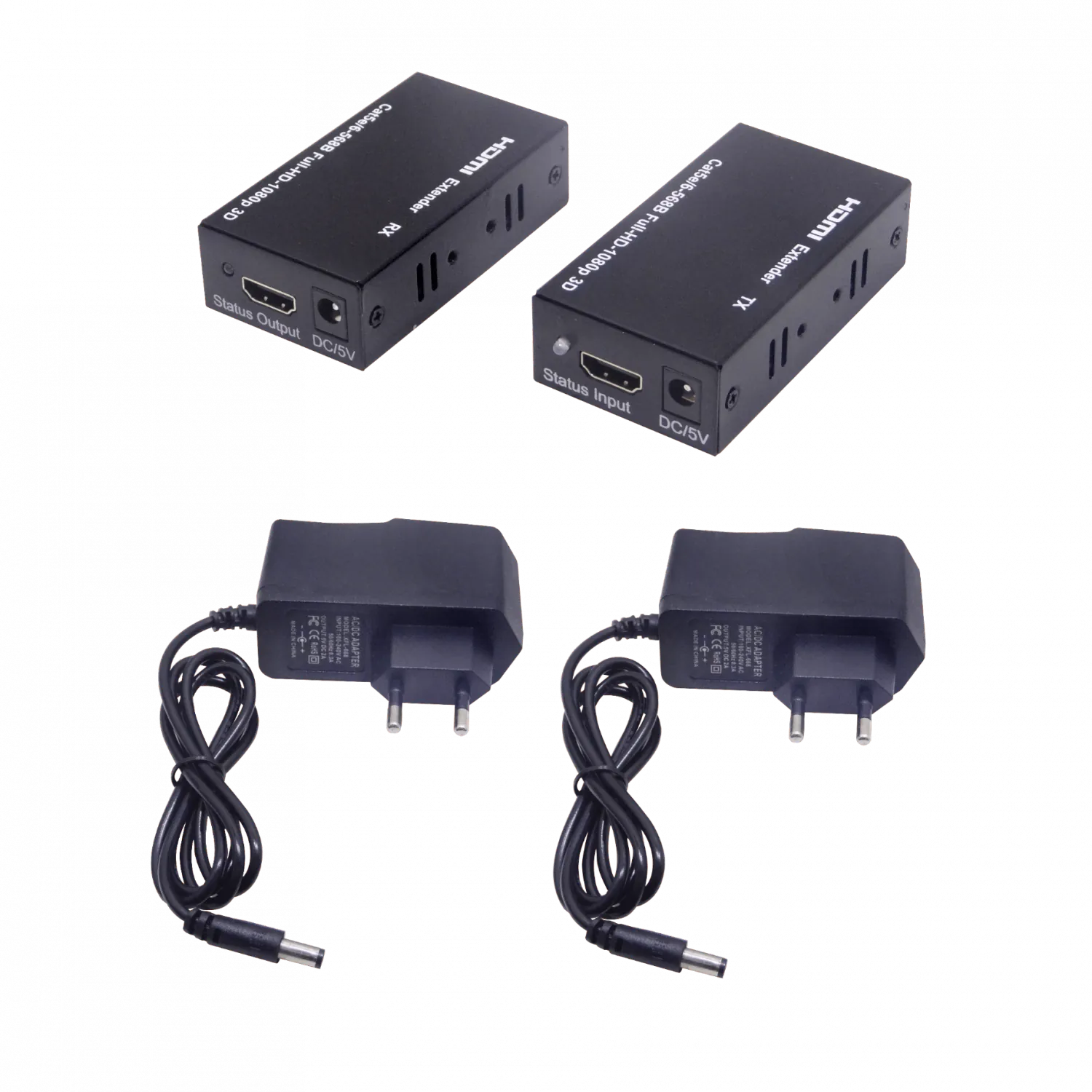 Extensor HDMI 1080p UTP Cat5e/Cat6 hasta 60m, con Fuente 12V 2A 4